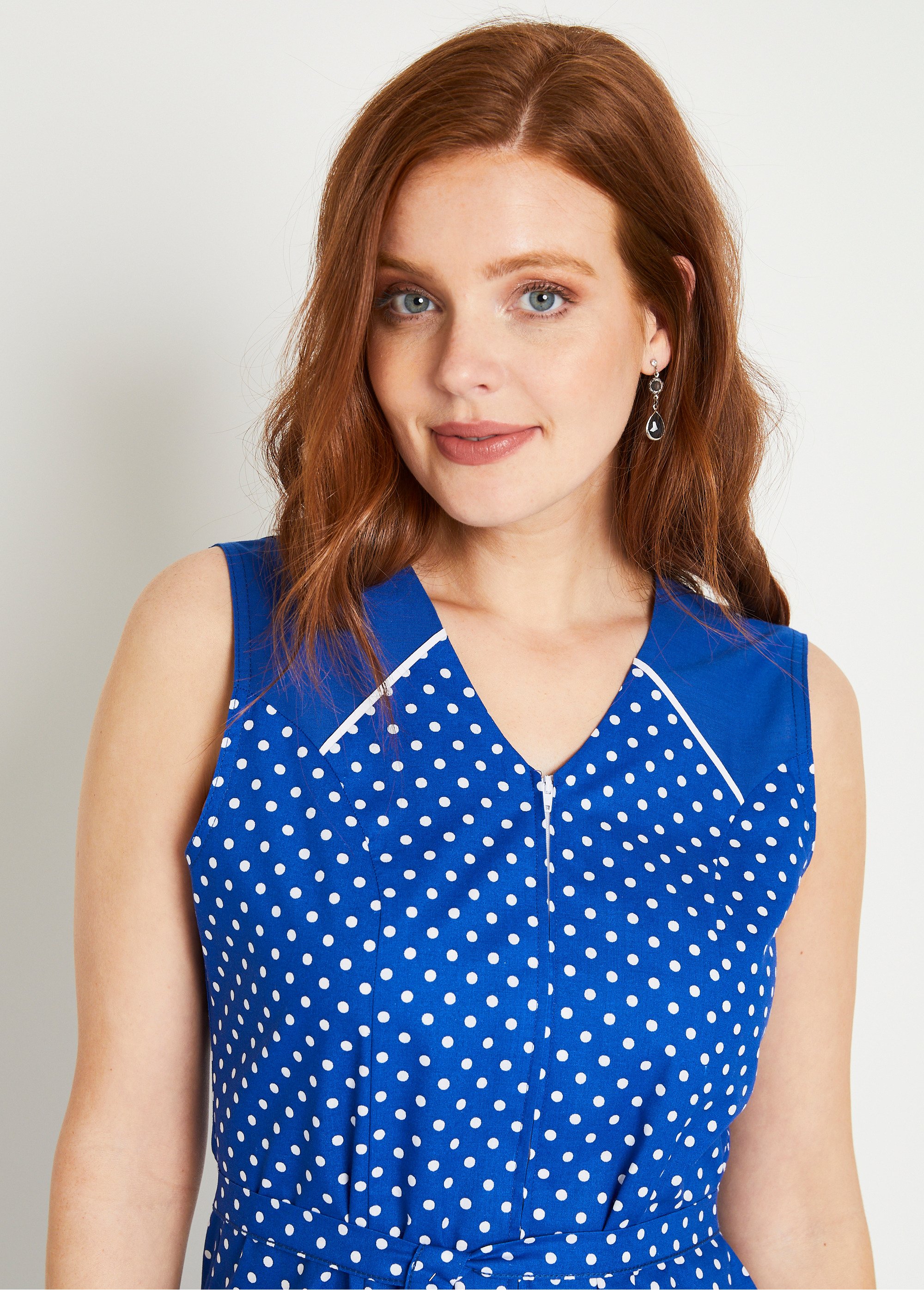 Tablier zippé sans manches carreaux vichy