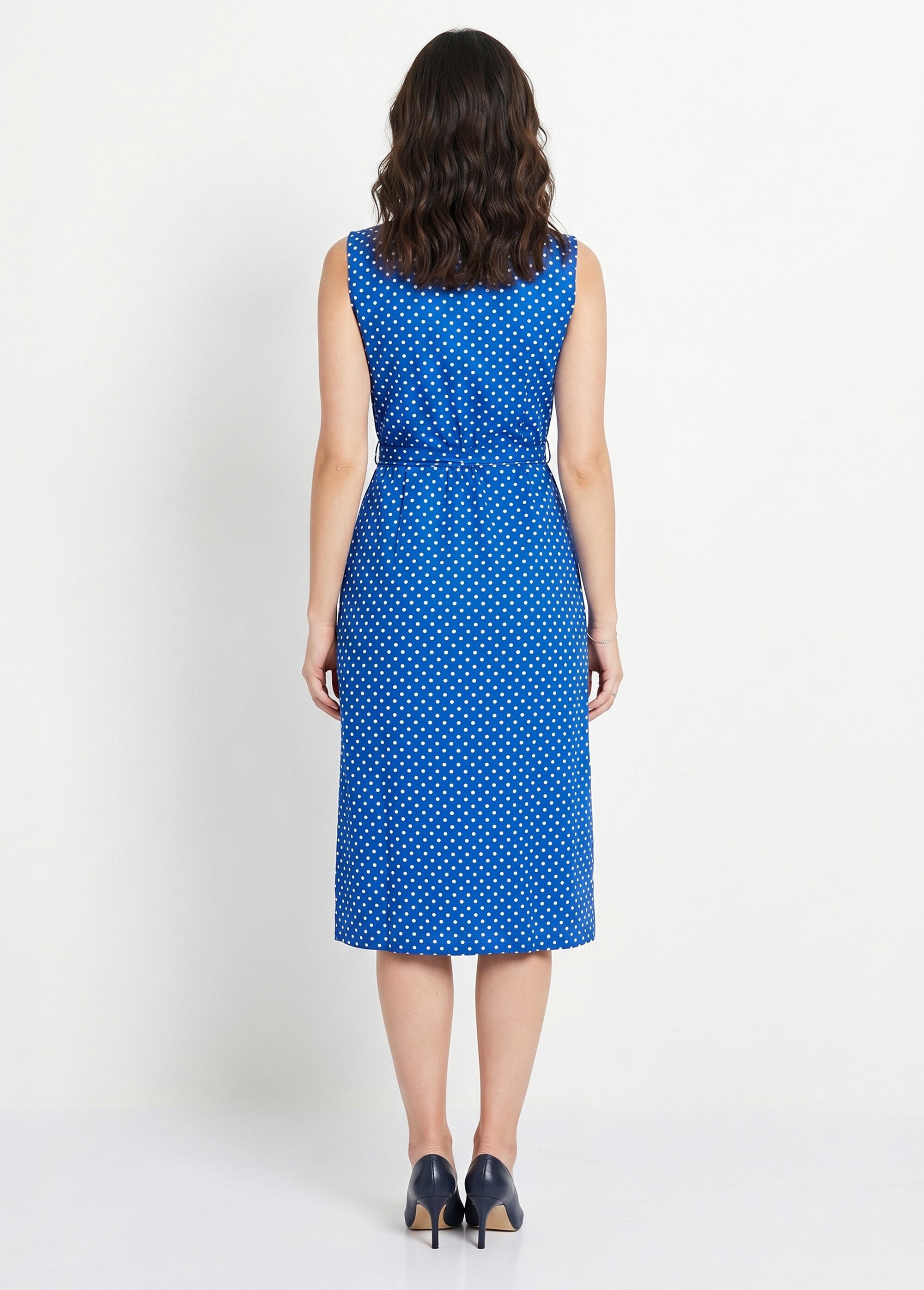 Tablier zippé sans manches carreaux vichy Femme Bleu ARNAUD DO1