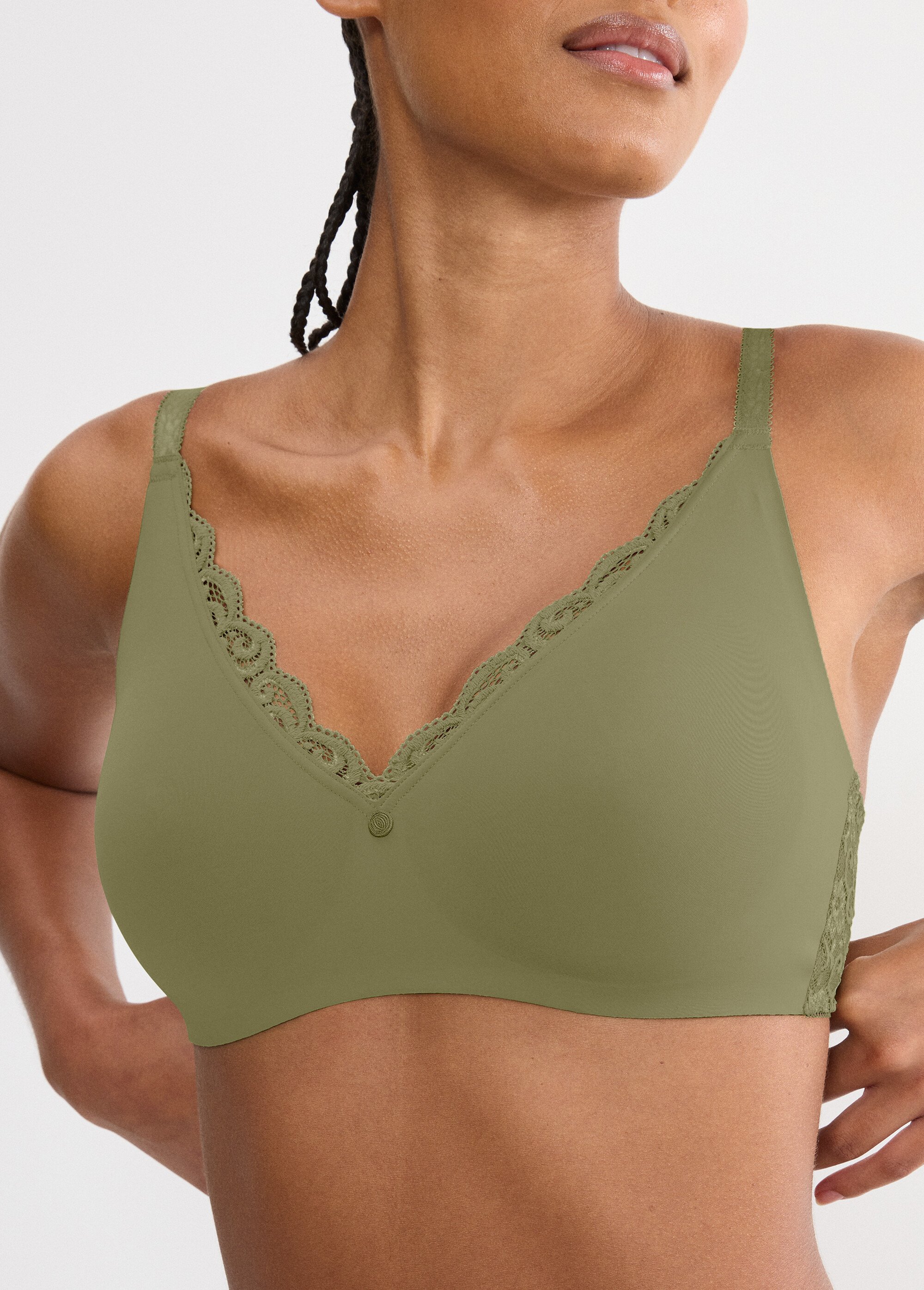 Soutien-gorge minimiseur Amourette sans armatures Femme Vert VOLUTE DE1