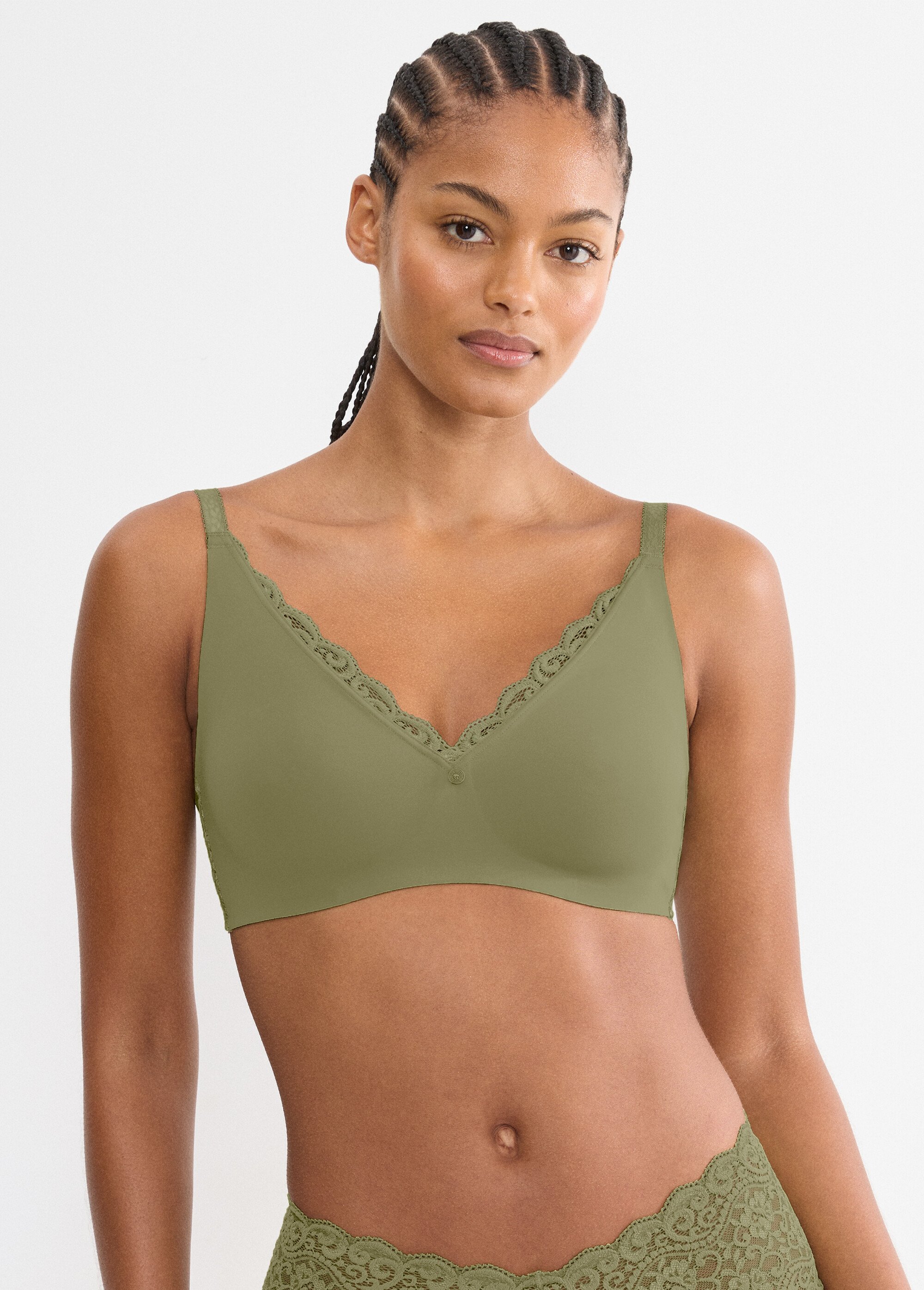 Soutien-gorge minimiseur Amourette sans armatures Femme Vert VOLUTE FA1