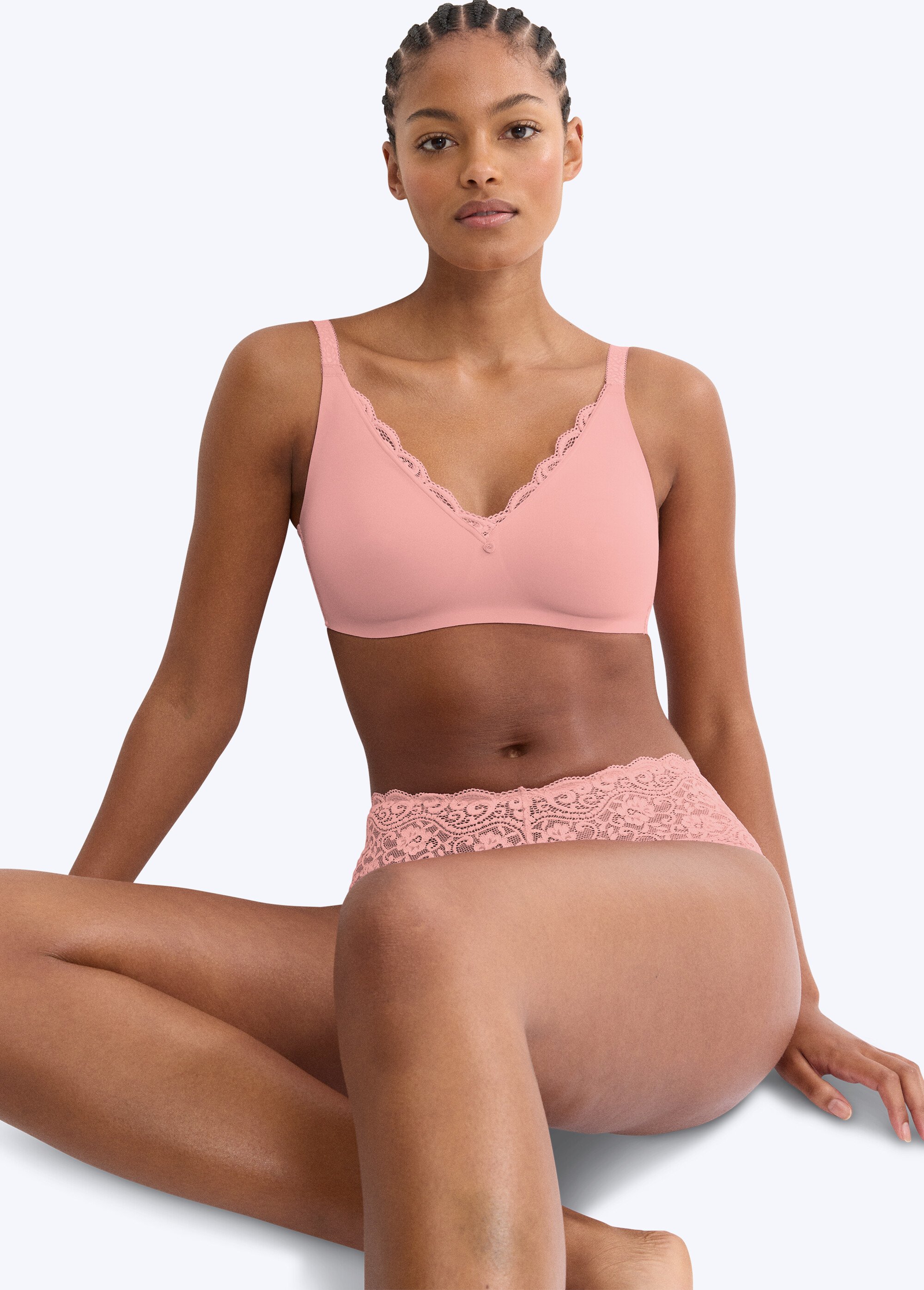 Soutien-gorge minimiseur Amourette sans armatures Femme Rose VOLUTE SI1