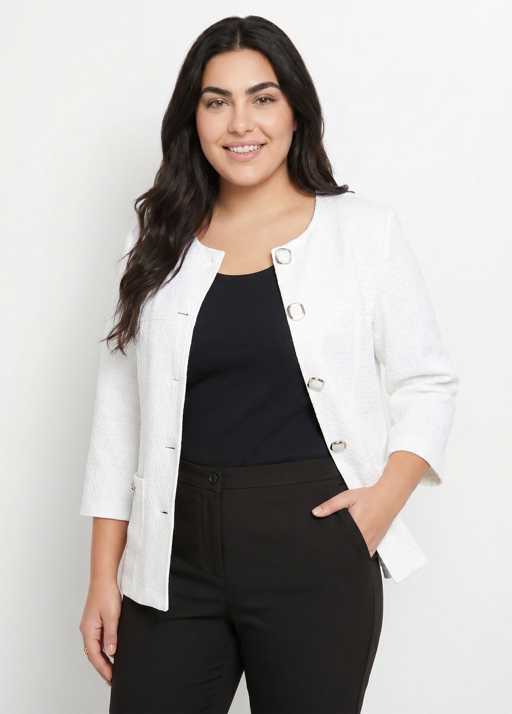 Veste ras de cou manches 3/4