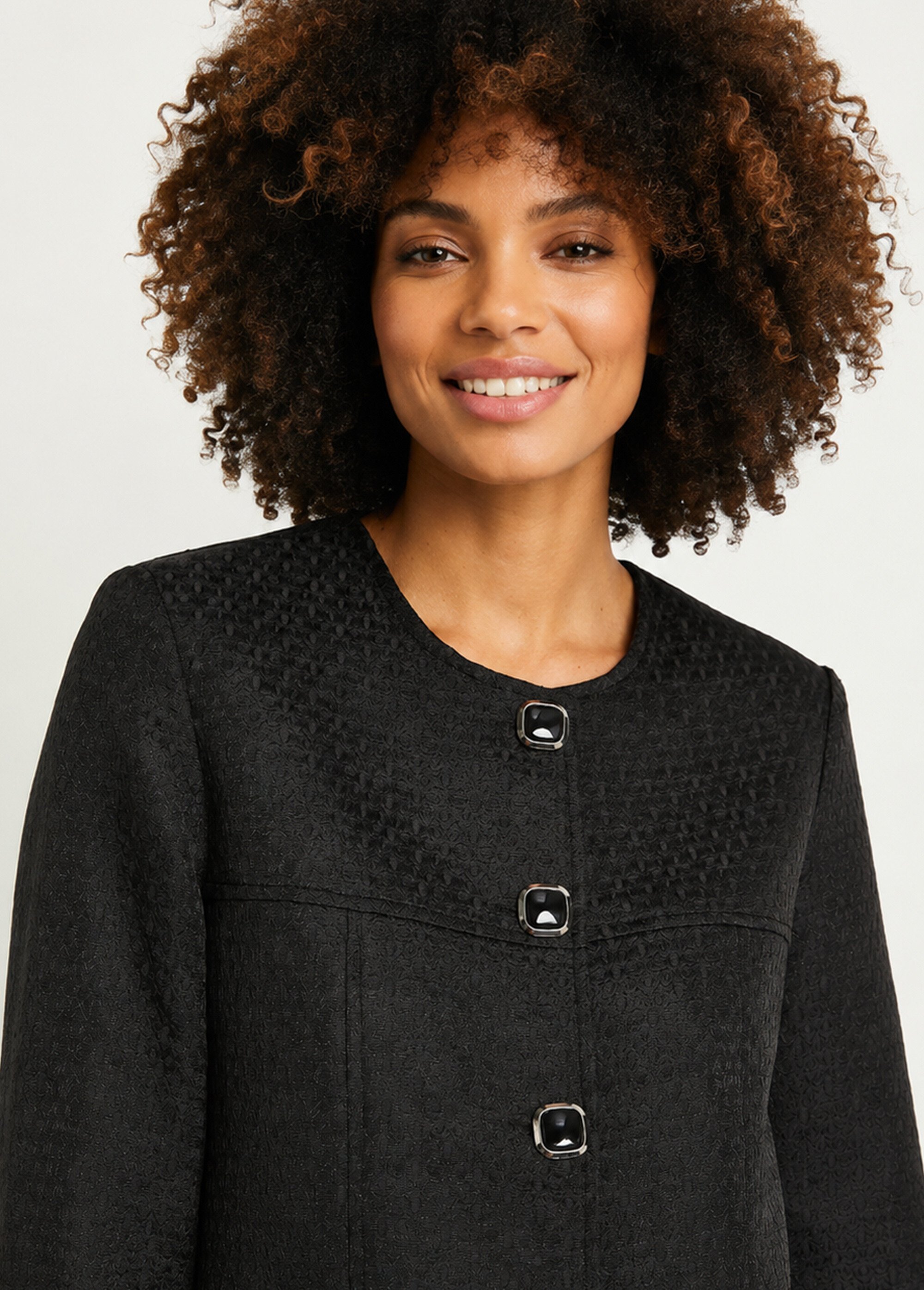 Veste ras de cou manches 3/4 Femme Noir TEXAN DE1