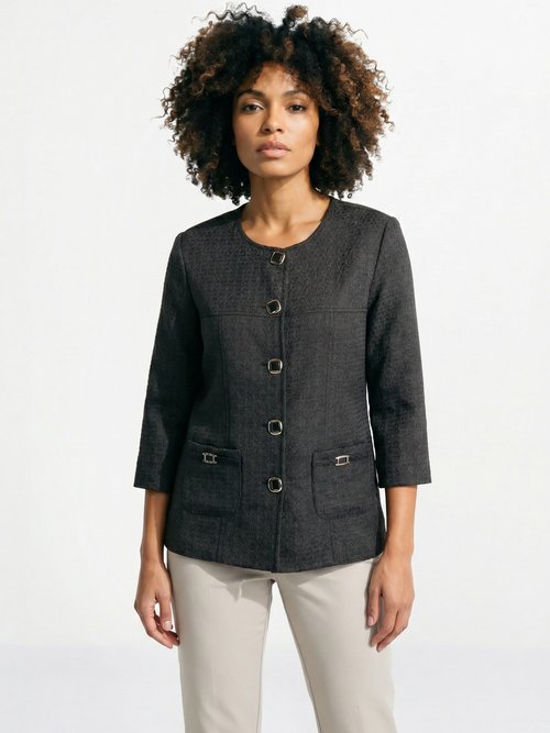 Veste ras de cou manches 3/4 Femme Noir TEXAN FA1