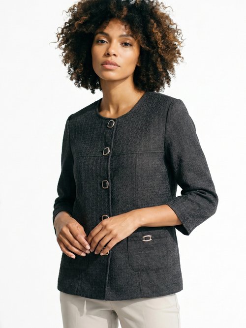 Veste ras de cou manches 3/4 Femme Noir TEXAN MV1