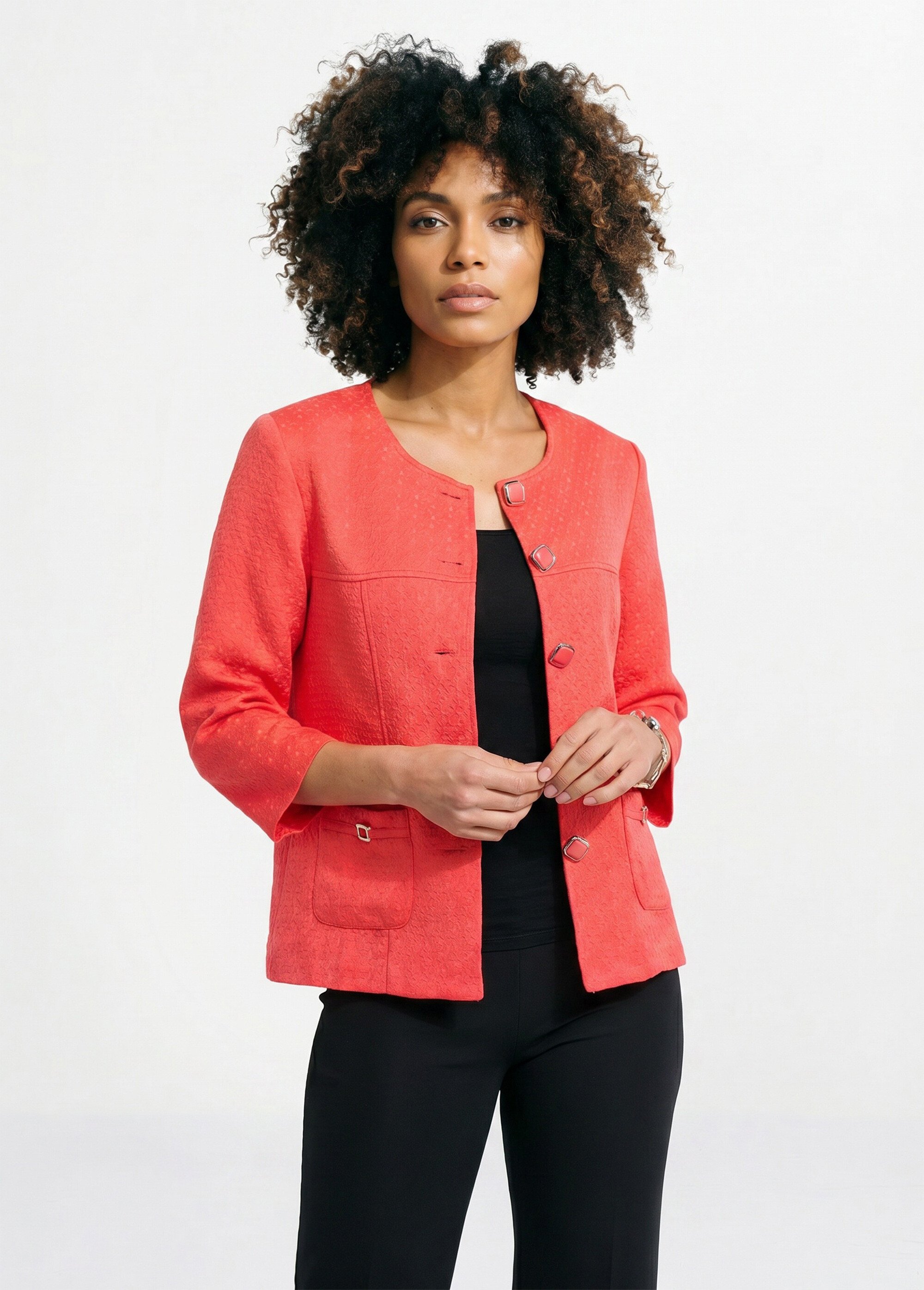 Veste ras de cou manches 3/4 Femme Rose TEXAN FA1