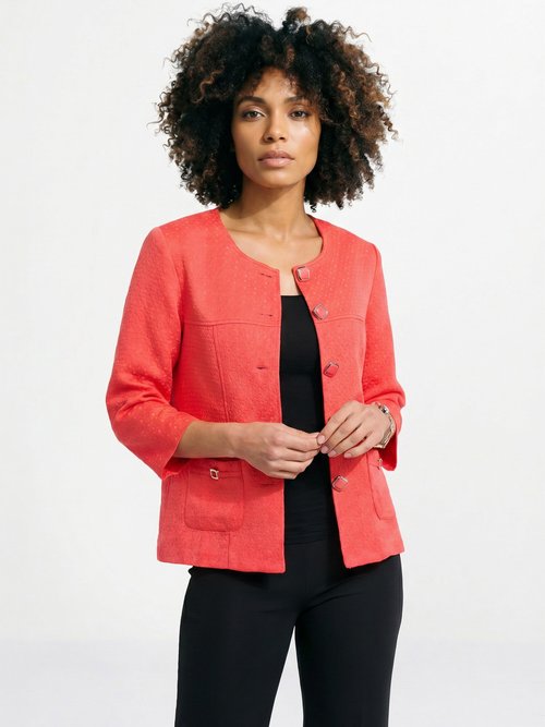Veste ras de cou manches 3/4 Femme Rose TEXAN FA1