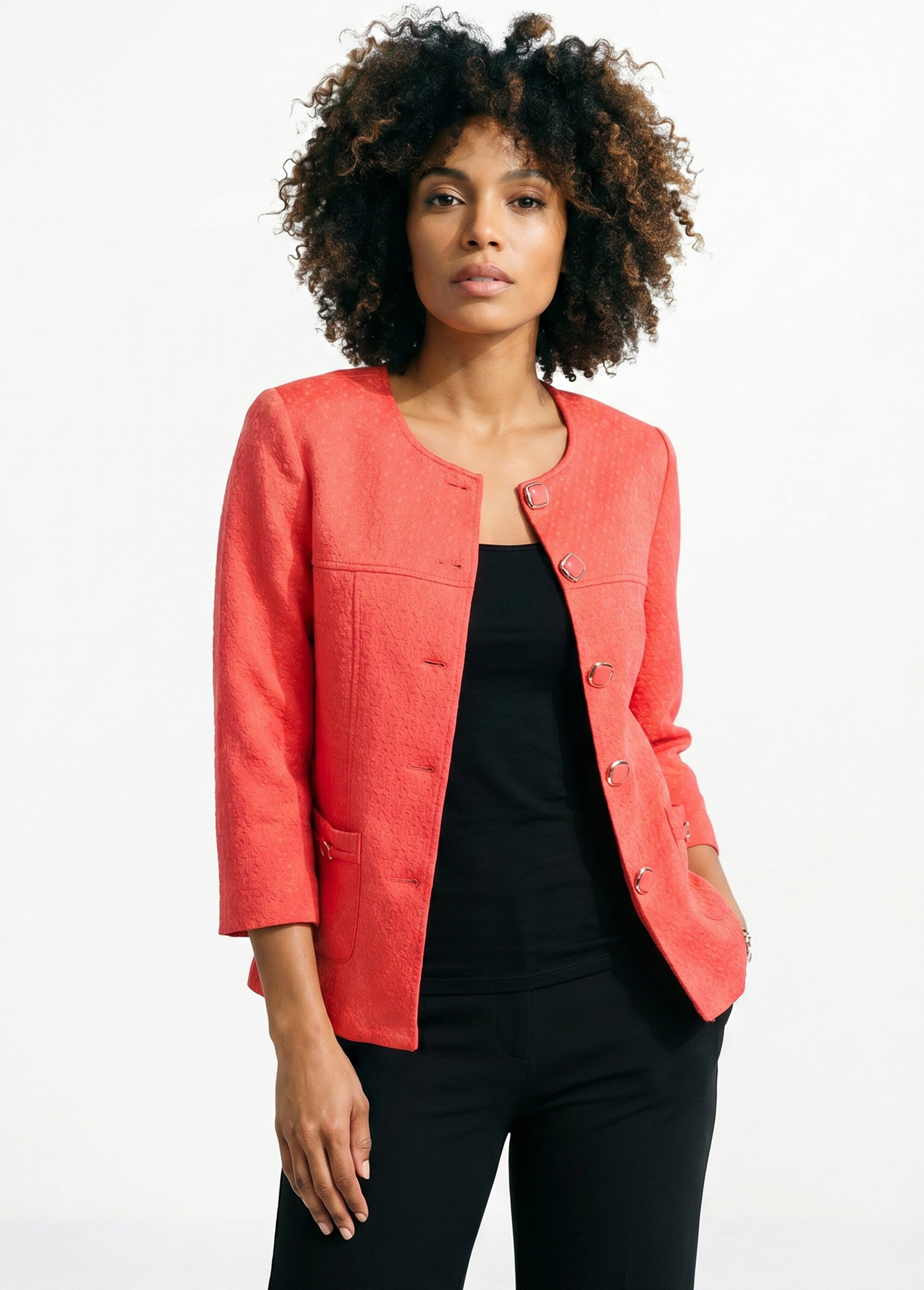 Veste ras de cou manches 3/4 Femme Rose TEXAN MV1
