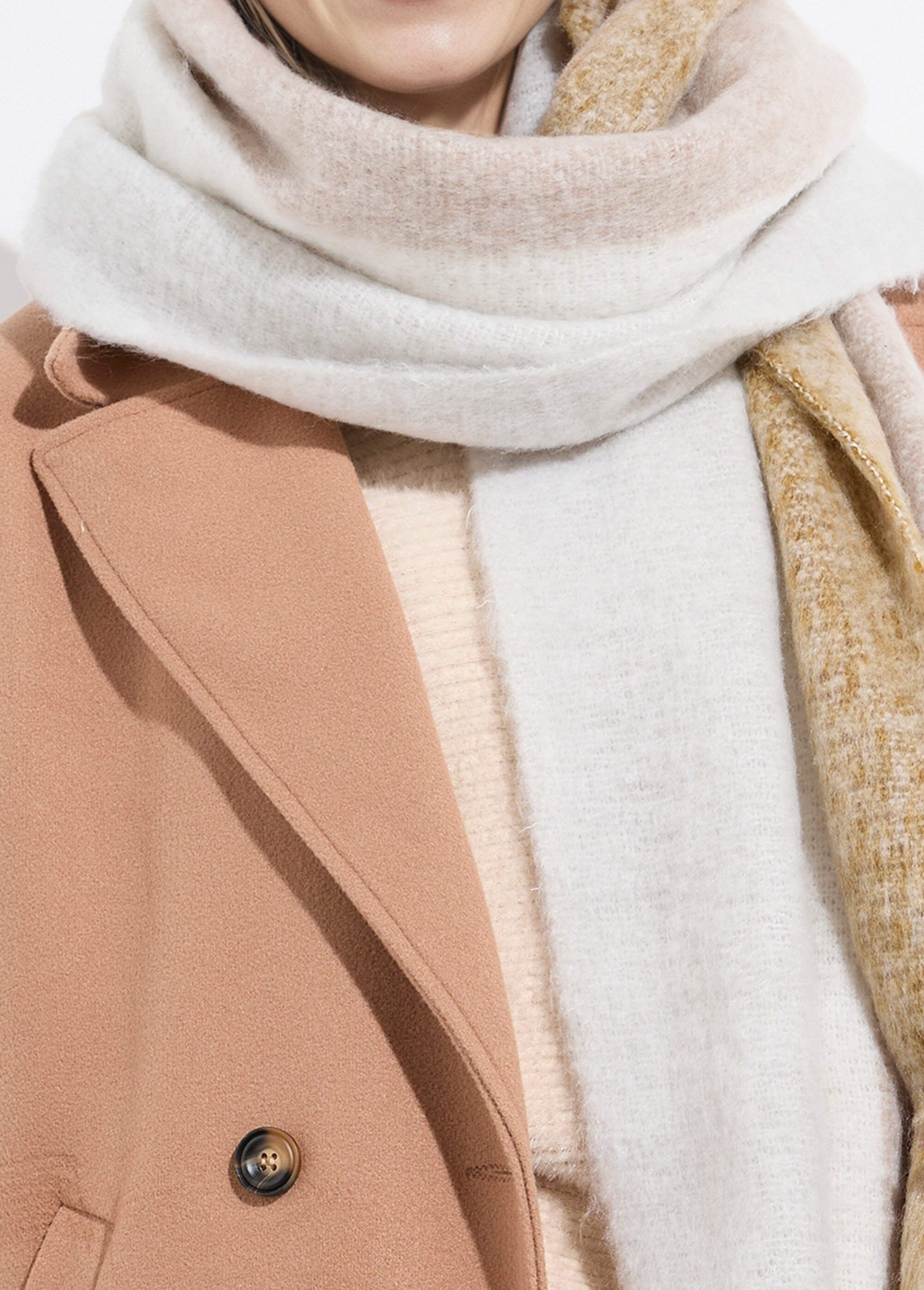 Echarpe épaisse camaieu de carreaux Femme CARREAUX BEIGE NES180LSW2502 DE2