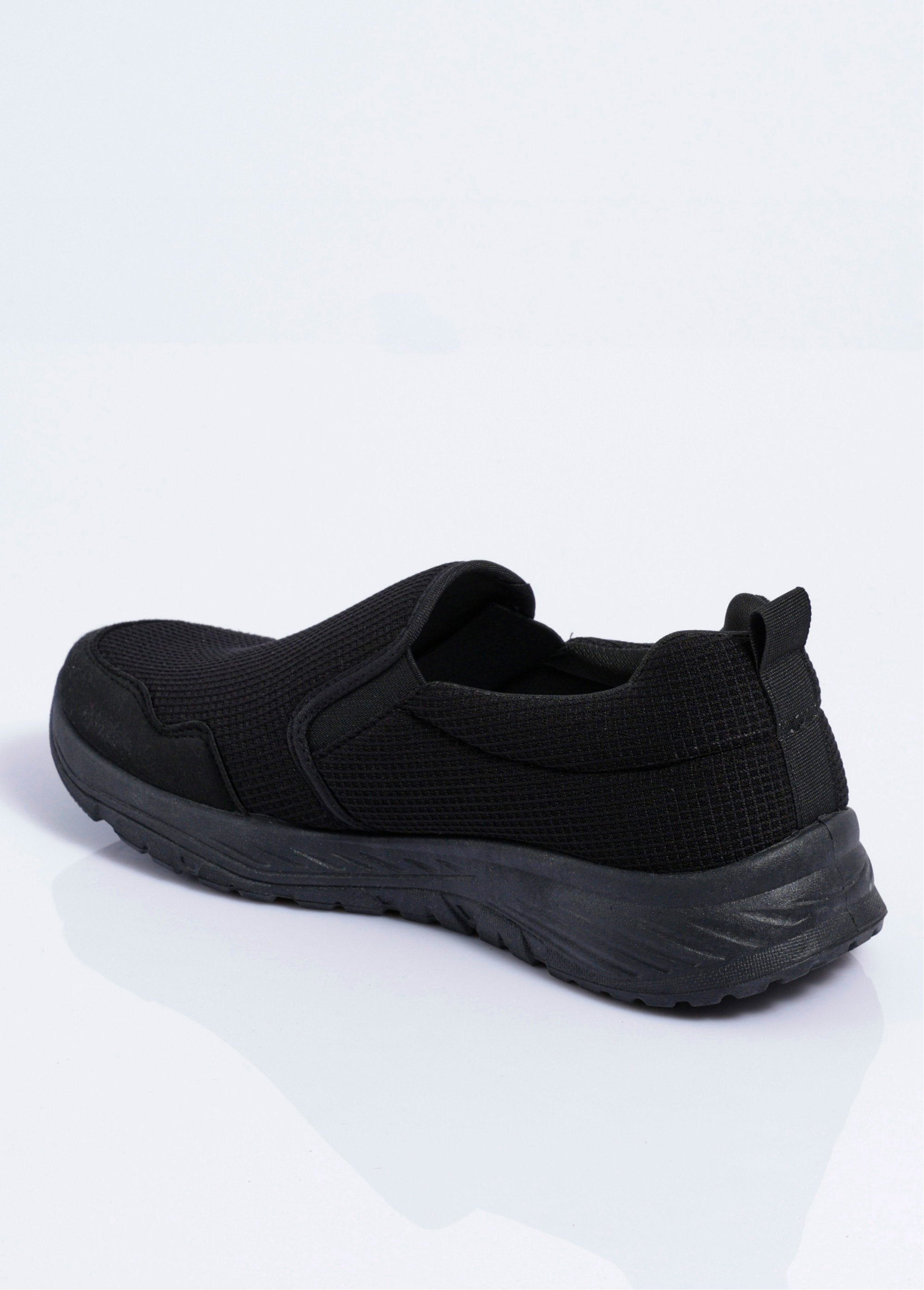 Baskets à enfiler élastiquées largeur confort Homme Noir INDIRA DO1