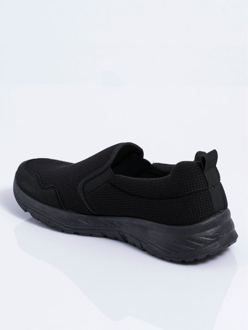 Baskets à enfiler élastiquées largeur confort Homme Noir INDIRA DO1