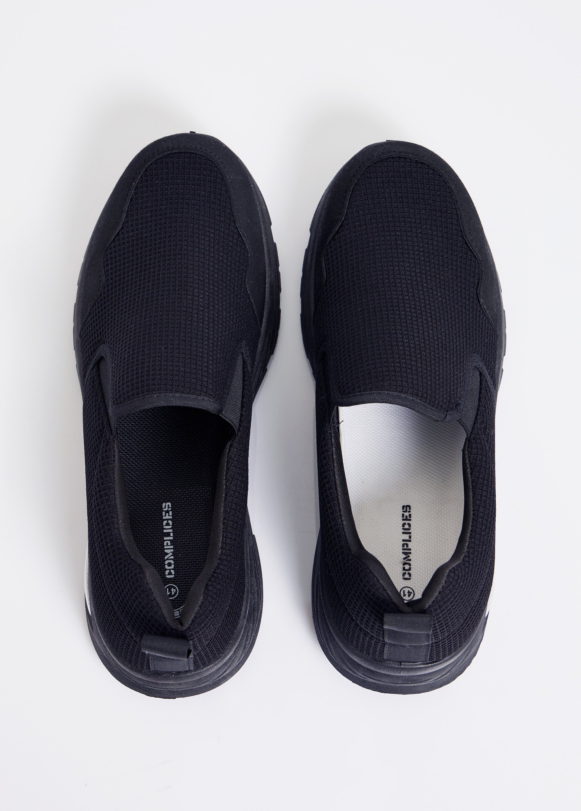 Baskets à enfiler élastiquées largeur confort Homme Noir INDIRA OV1