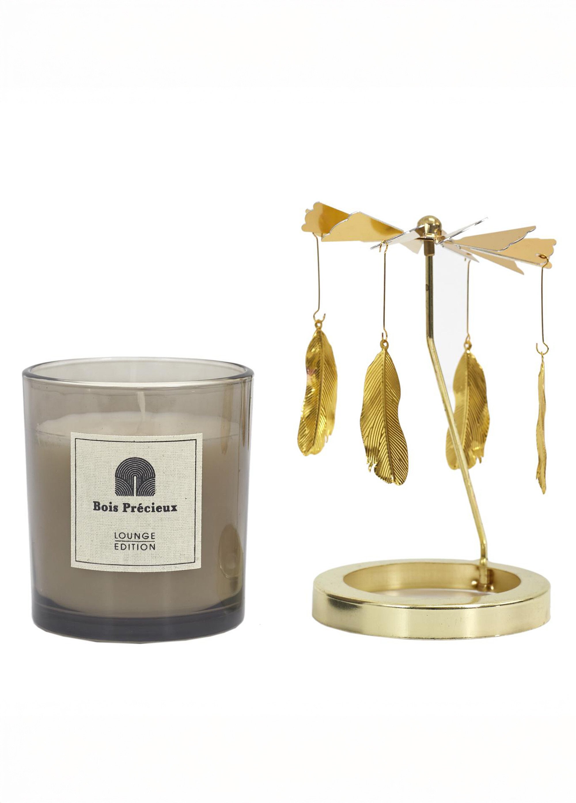 Bougie parfumée avec carrousel en métal