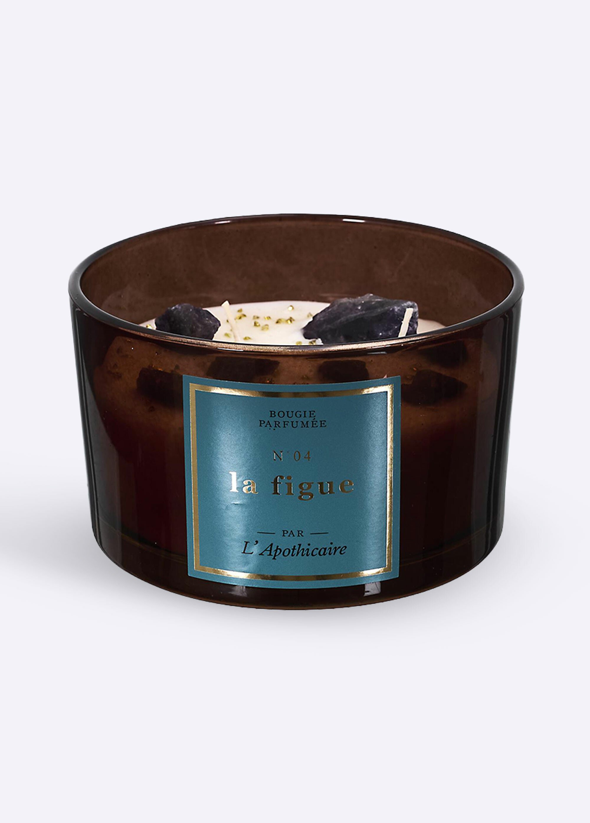 Bougie parfumée avec pierres, 7,8cm Rose CMP-BO0136 FA1