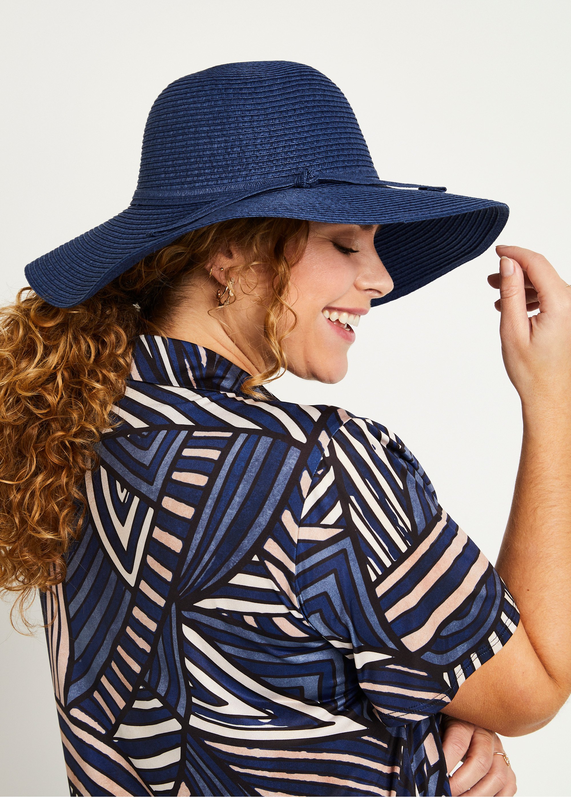 Chapeau de paille bleu marine Femme Bleu UCHAPE FA2
