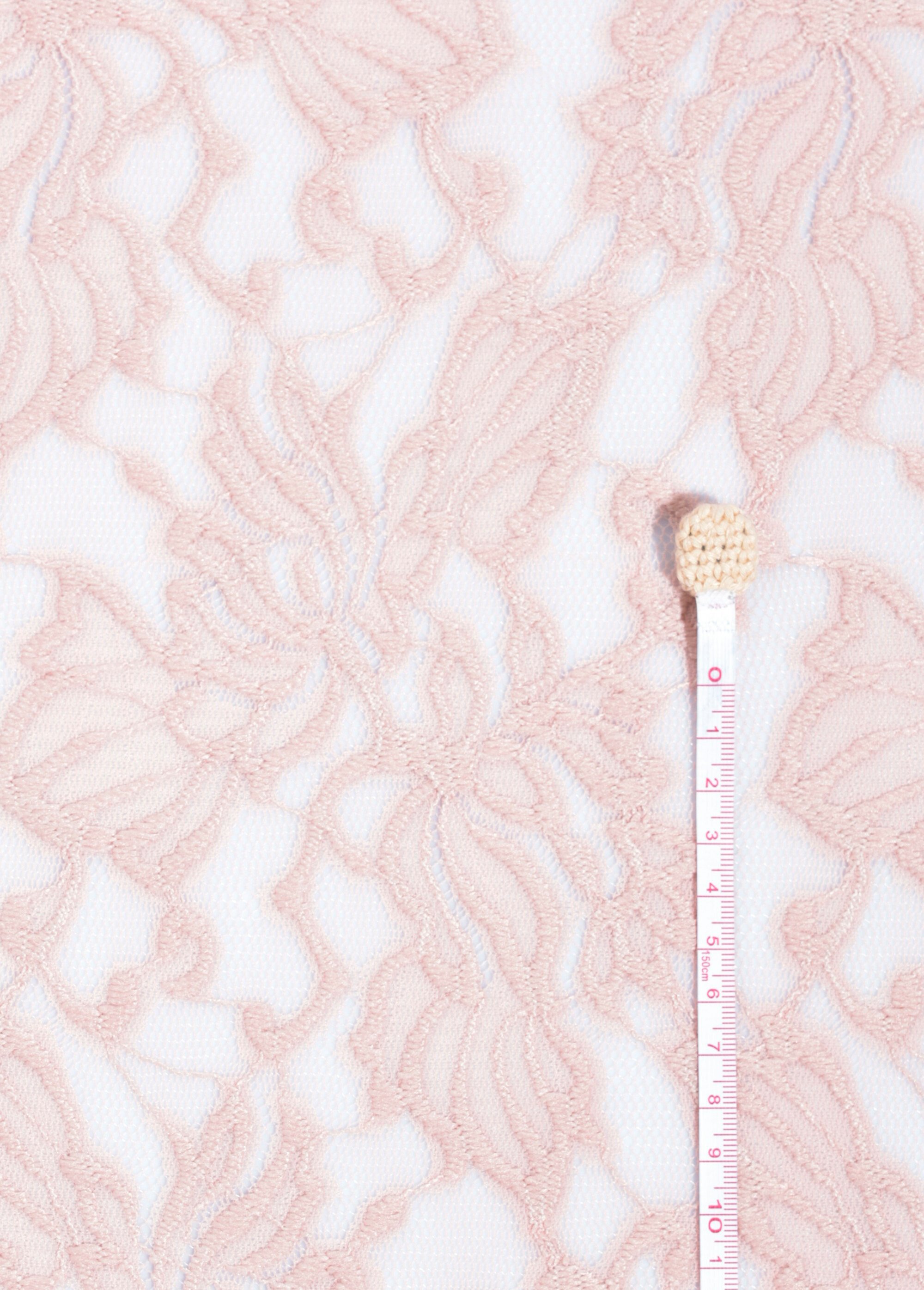 Coupon tissu, dentelle pétales ROSE COT150632 DE1