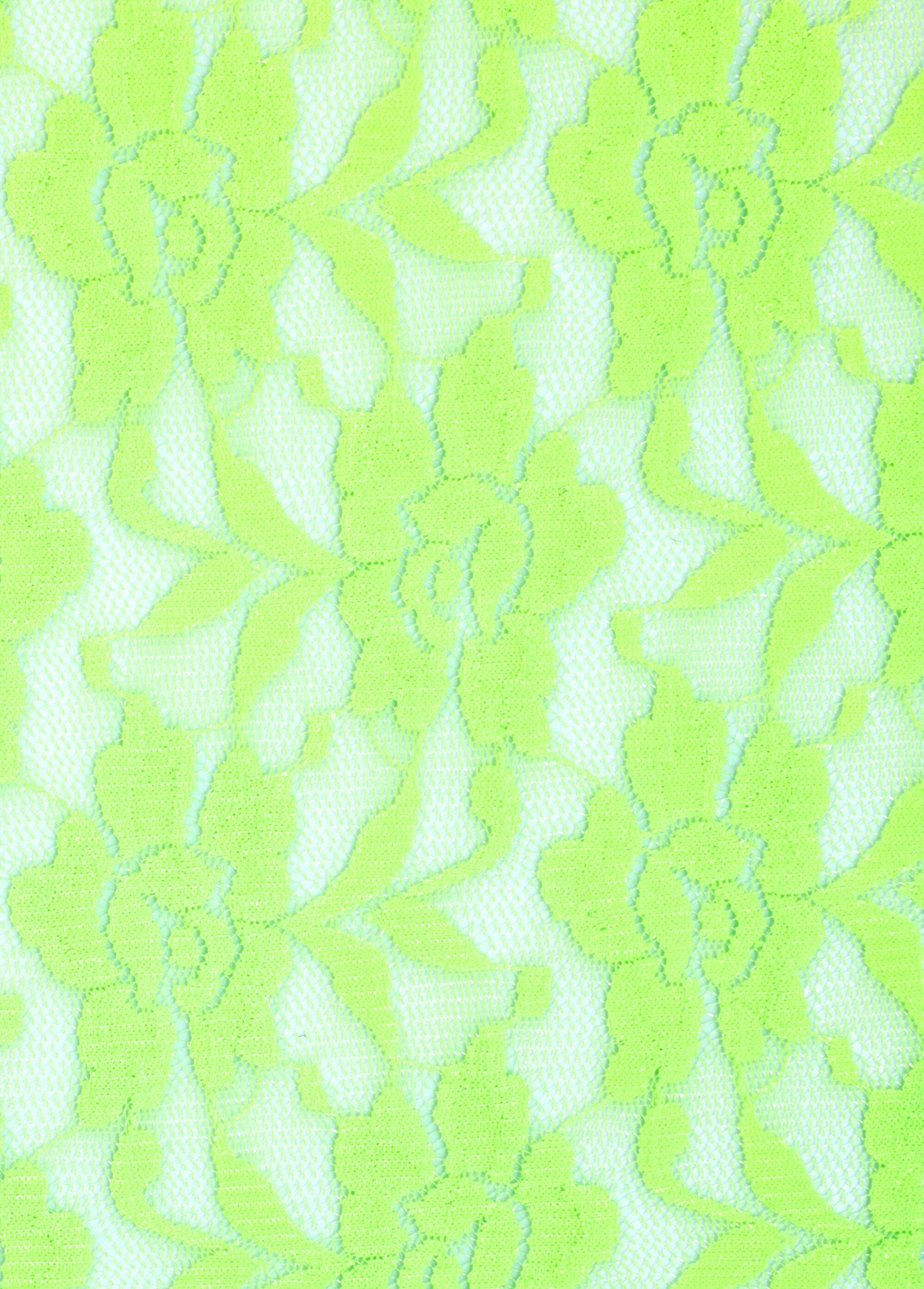 Coupon tissu habillement dentelle, Funny VERT FLUO COT150519B DE2
