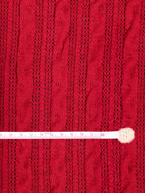 Coupon tissu jersey gaufré, Écarlate ROUGE COT149630 DE1