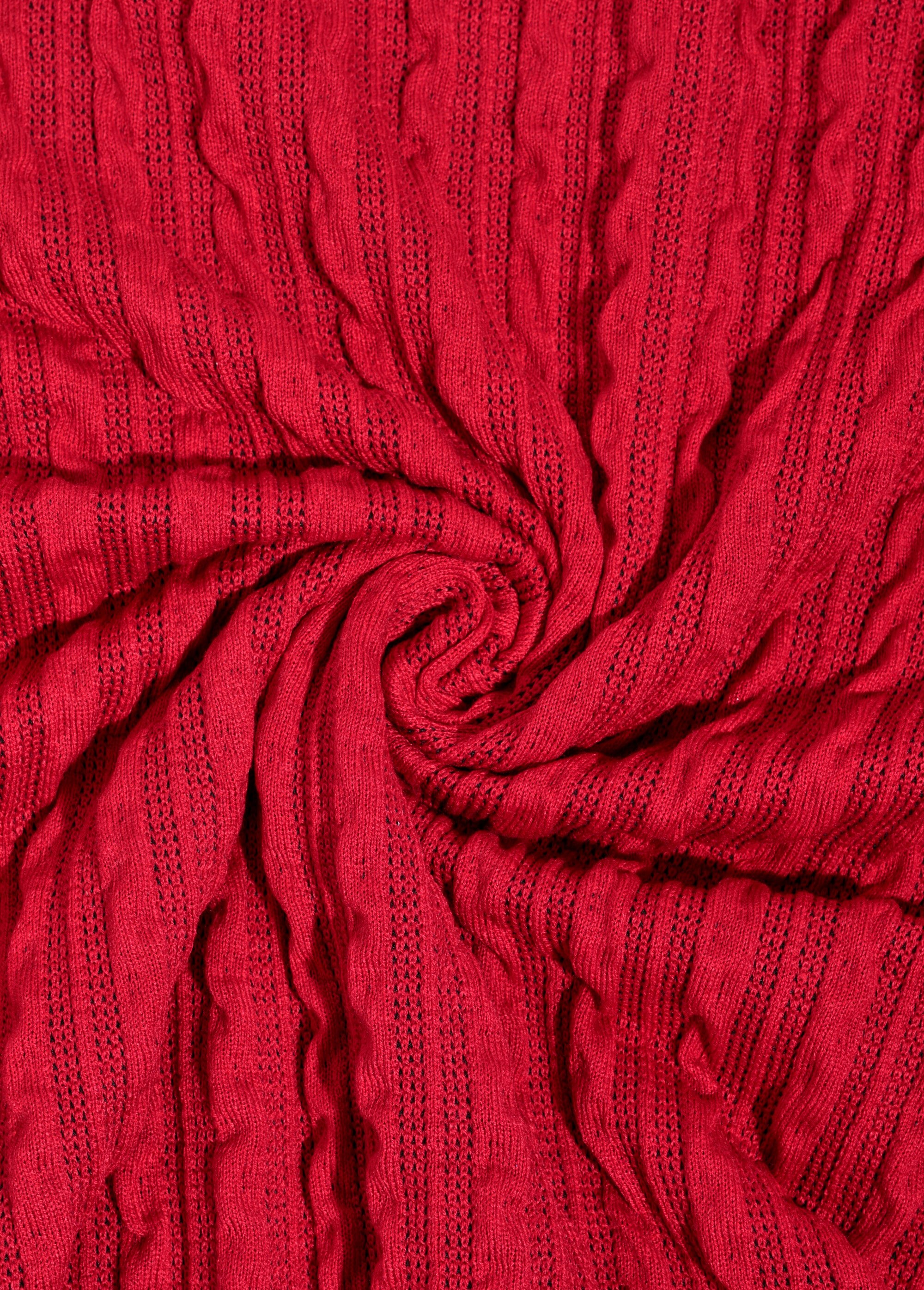 Coupon tissu jersey gaufré, Écarlate