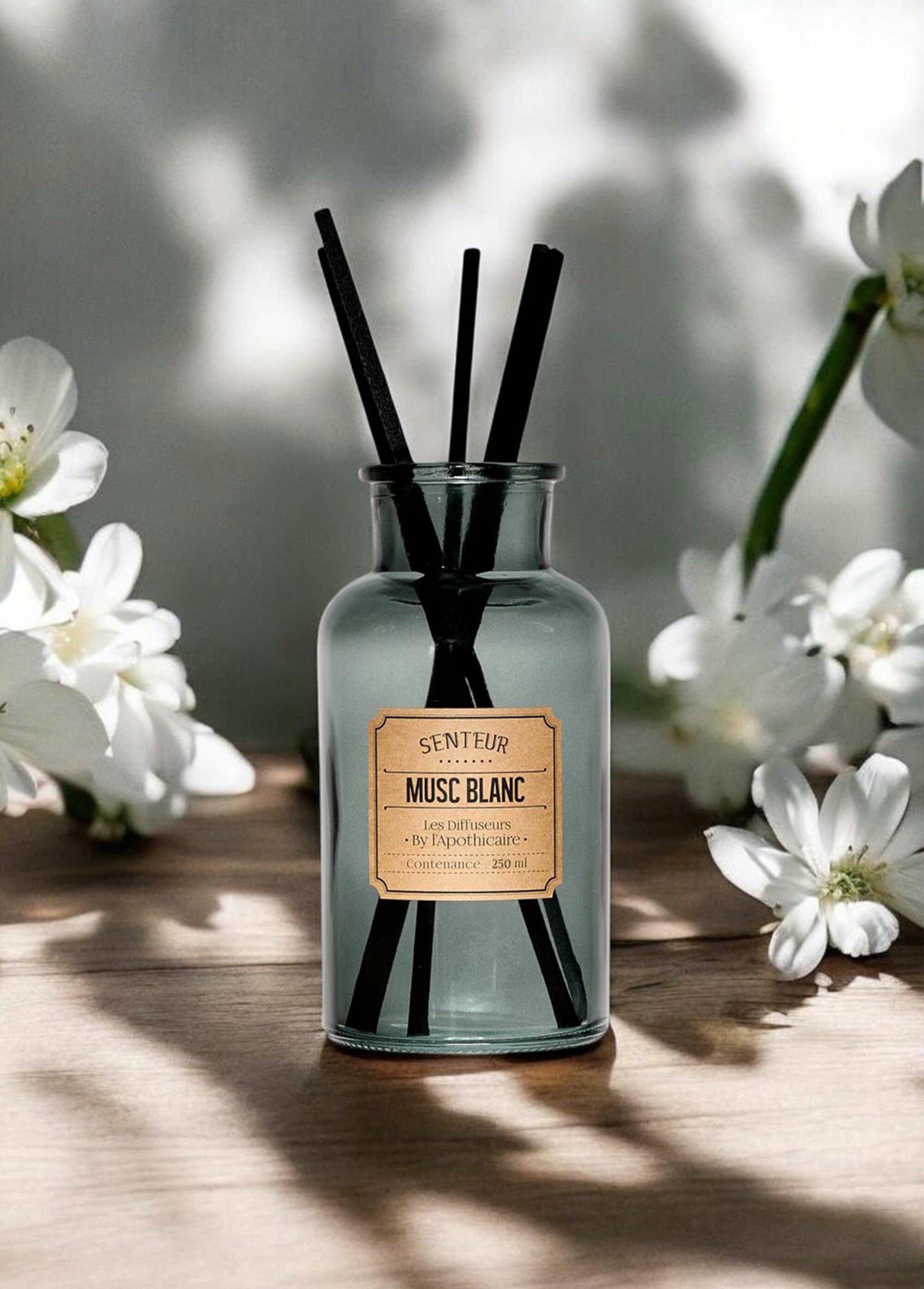 Diffuseur d'intérieur 250ml + tiges Blanc CMP-BO0154 SI1