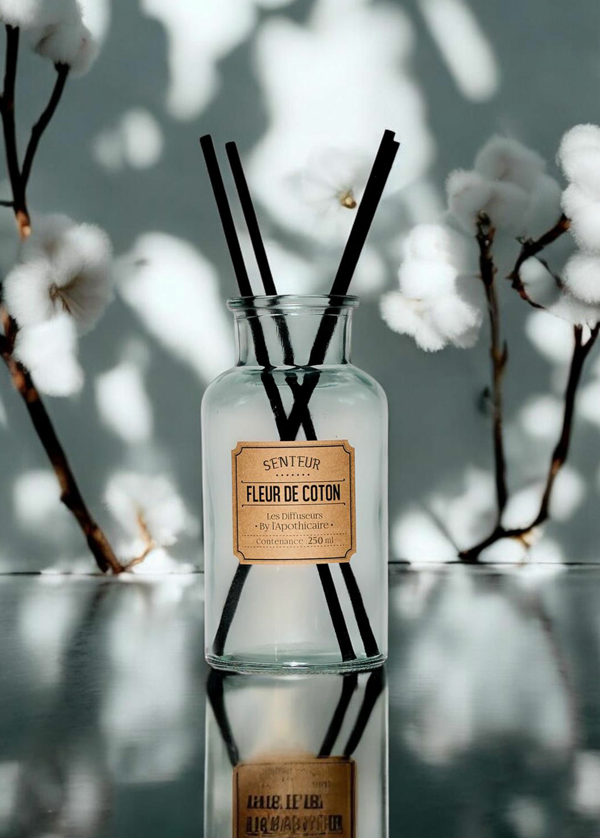 Diffuseur d'intérieur 250ml + tiges Blanc CMP-BO0154 SI1