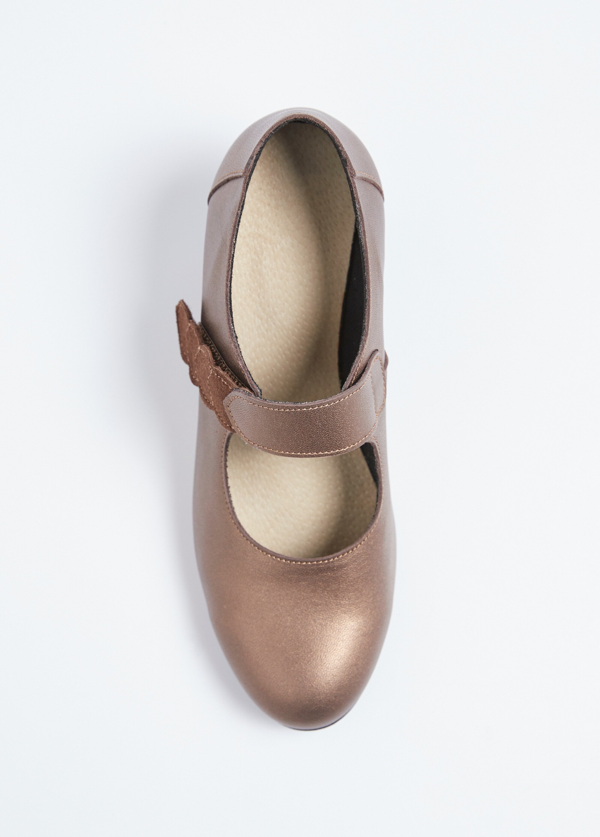 Escarpins à talon largeur confort scratchés cuir Femme Marron ORMESSON OV1