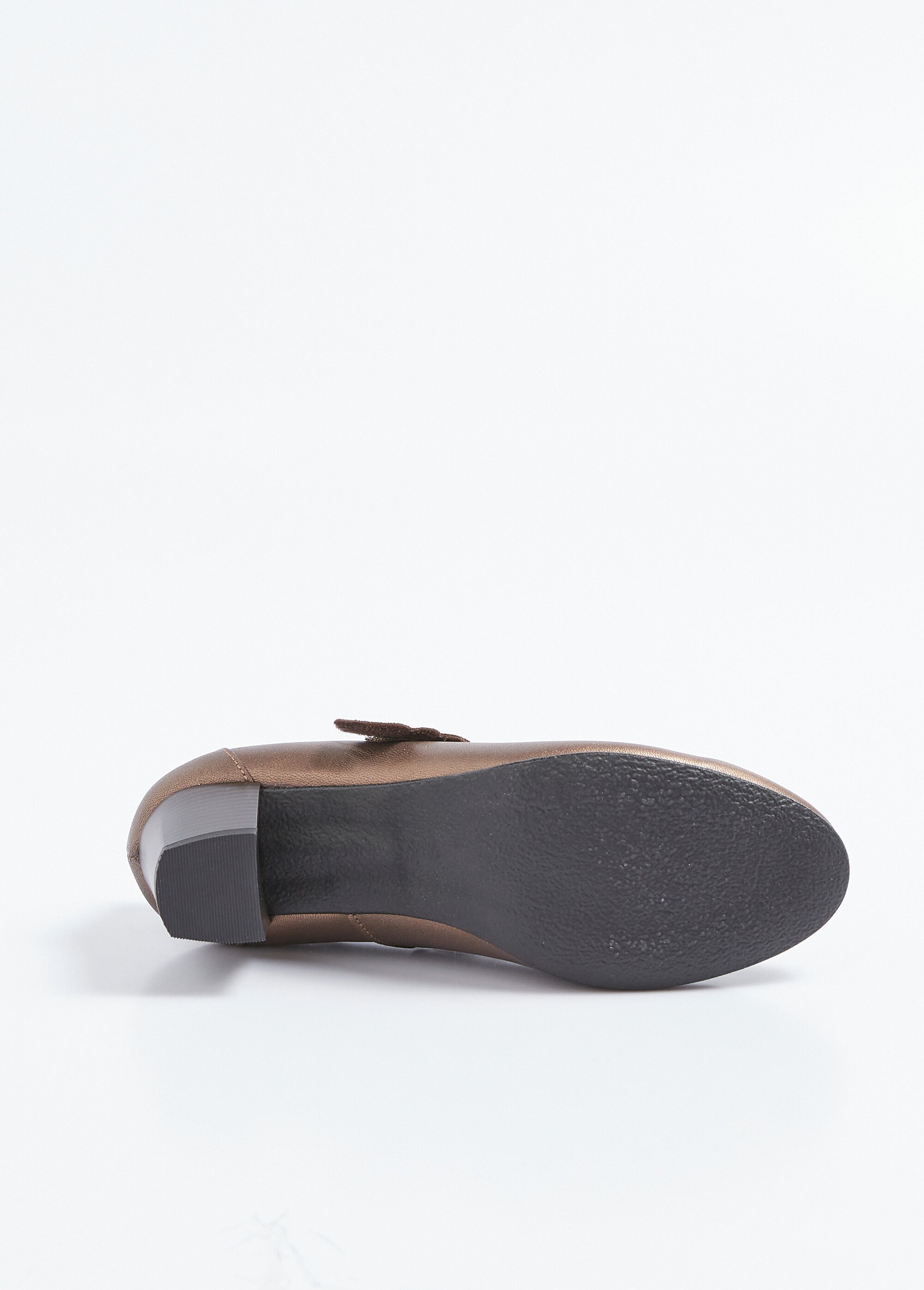 Escarpins à talon largeur confort scratchés cuir Femme Marron ORMESSON UN1