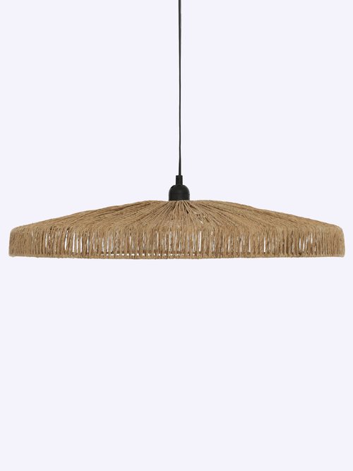 Grande suspension ronde tressée ajourée MARRON JJA-200043 FA1