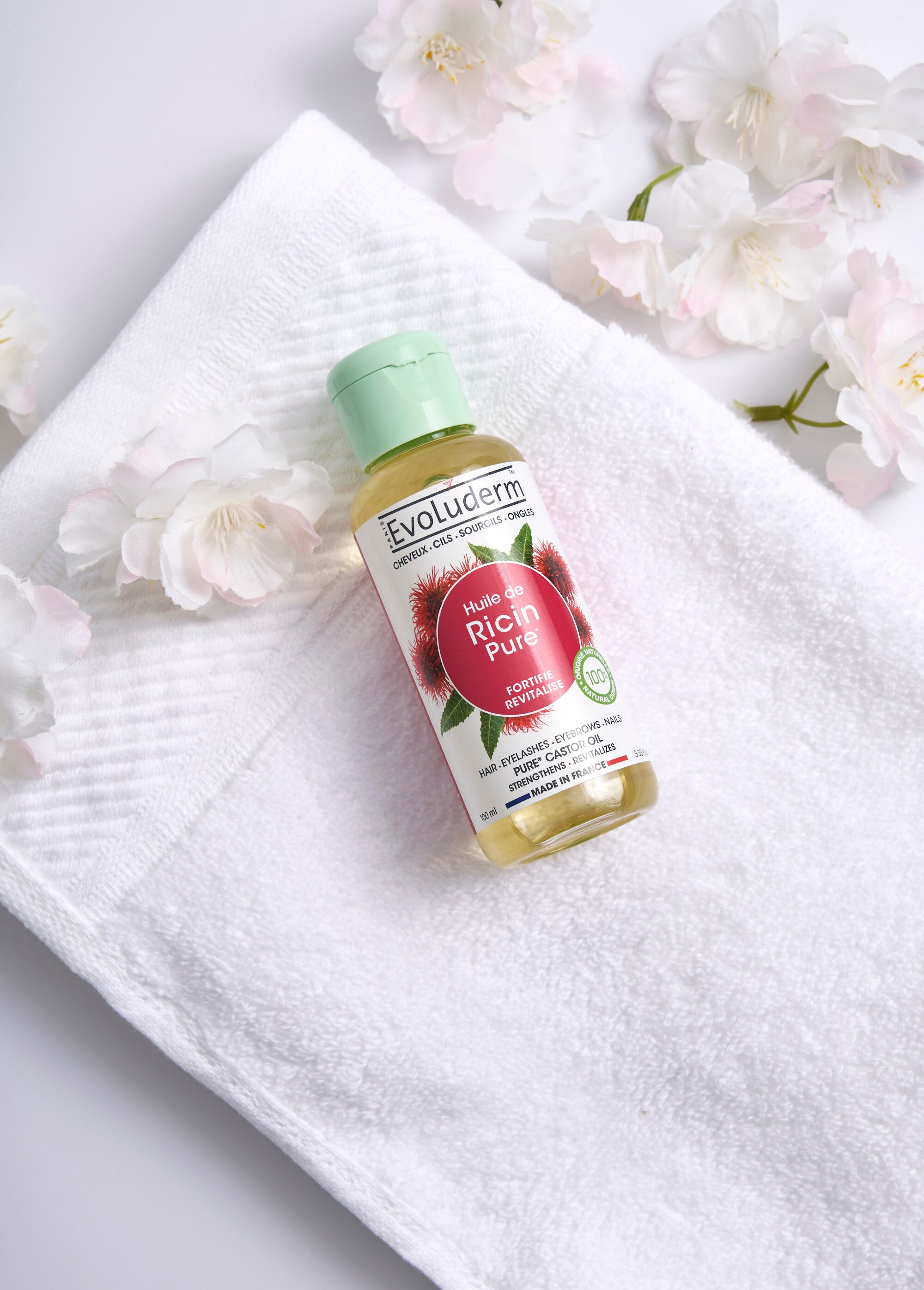 Huile naturelle et pure de ricin Blanc EVORICIN SF1