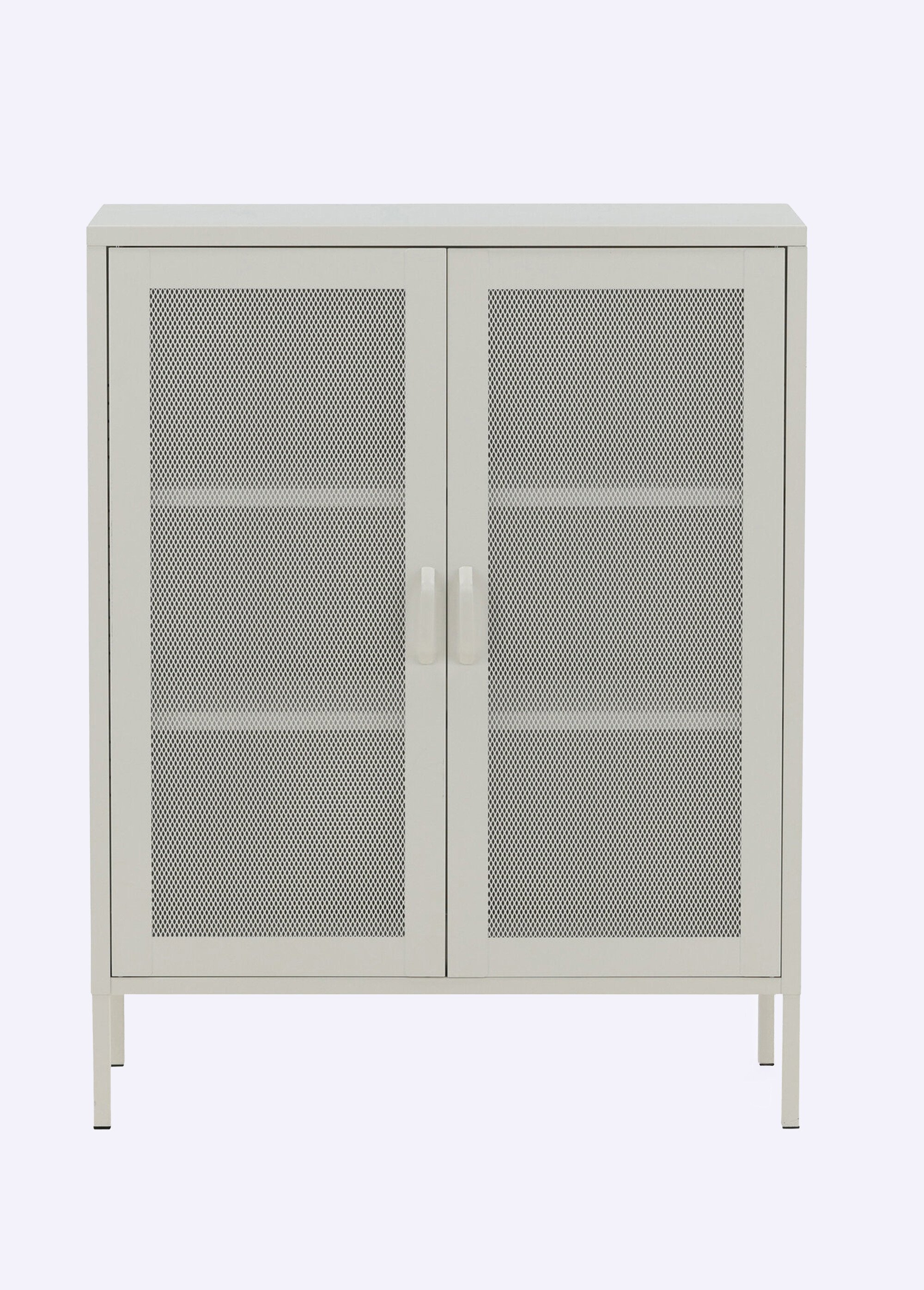 Meuble bas à portes grillagées, clair