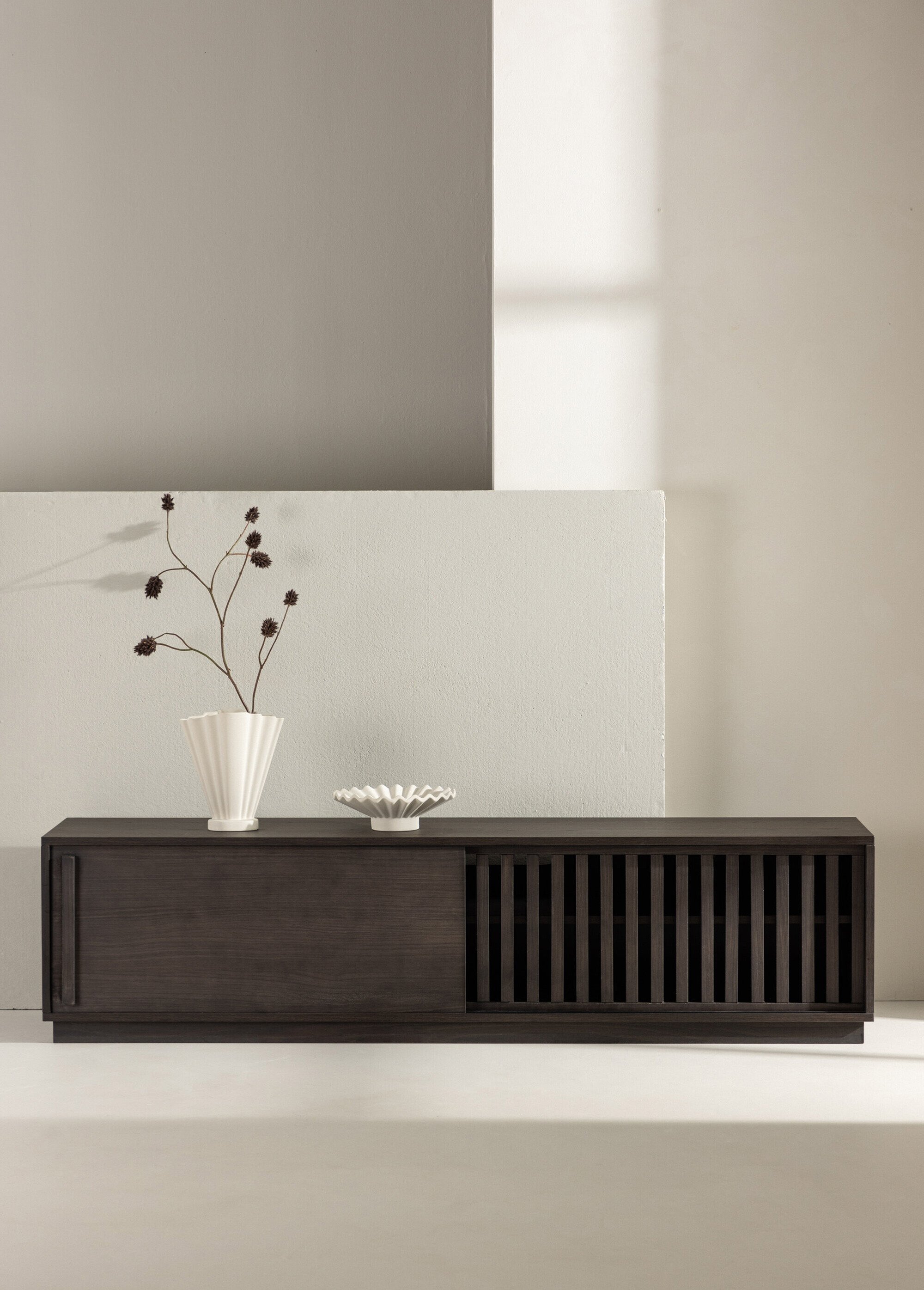 Meuble bas à poser façon banc MARRON VEN-30165-125 SI1
