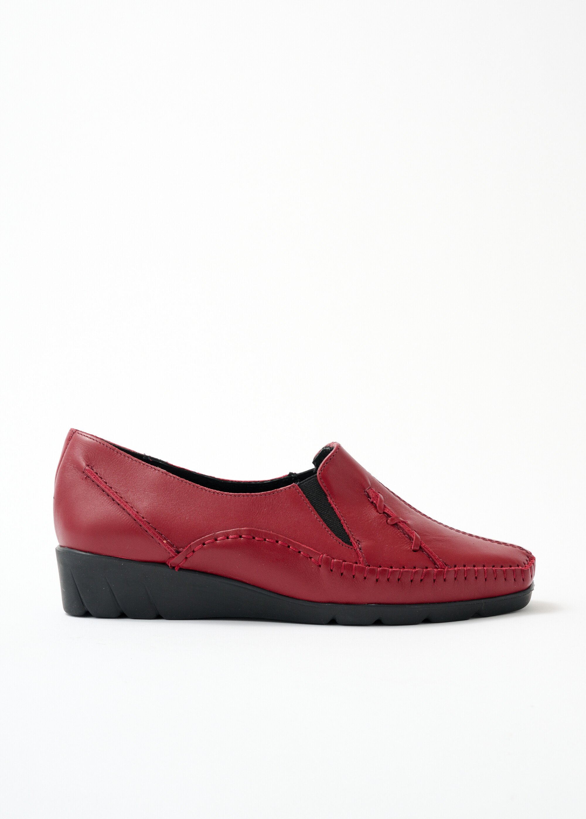 Mocassin cuir bi-matière Femme Rouge ORDOIRE DR1