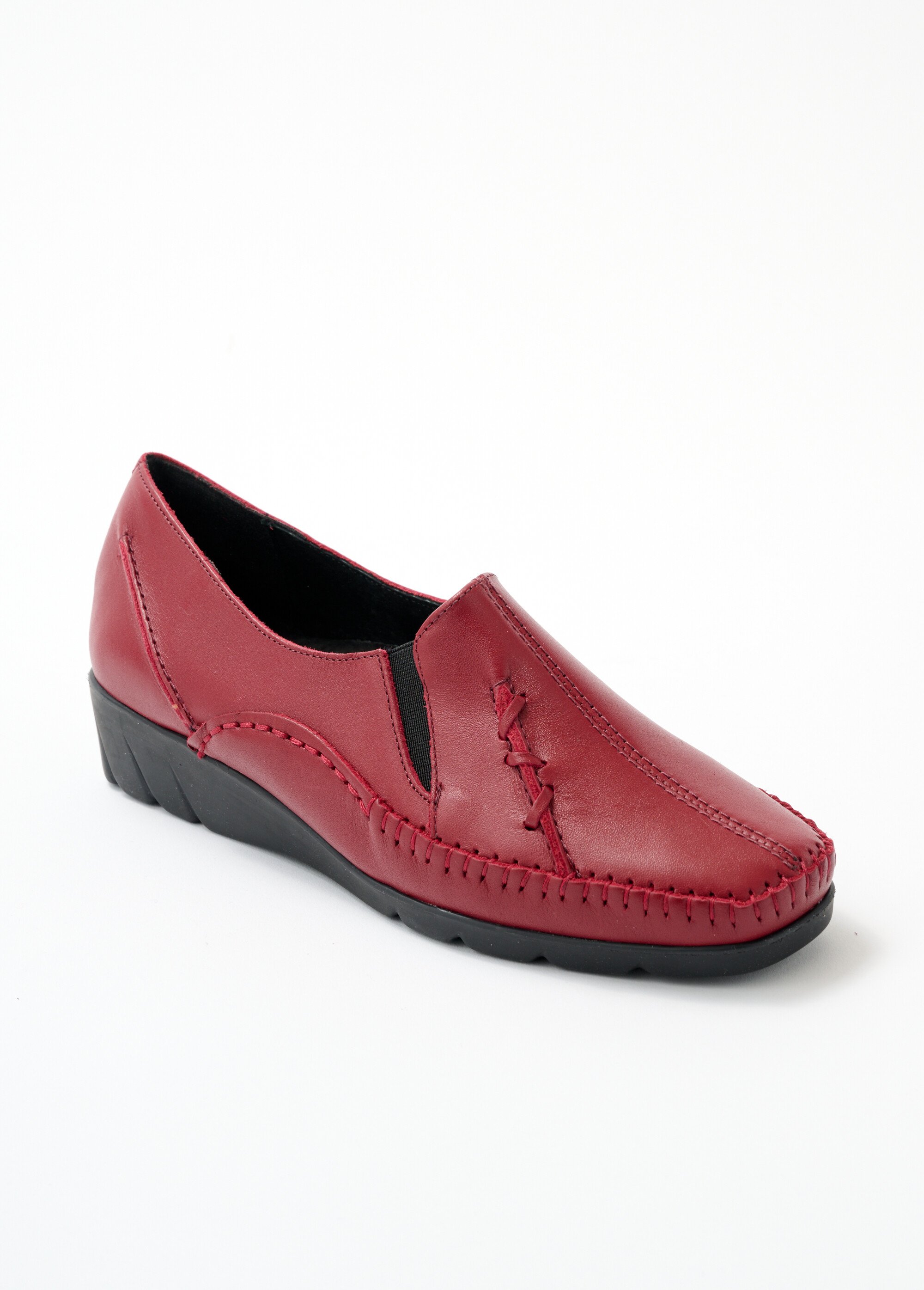 Mocassin cuir bi-matière