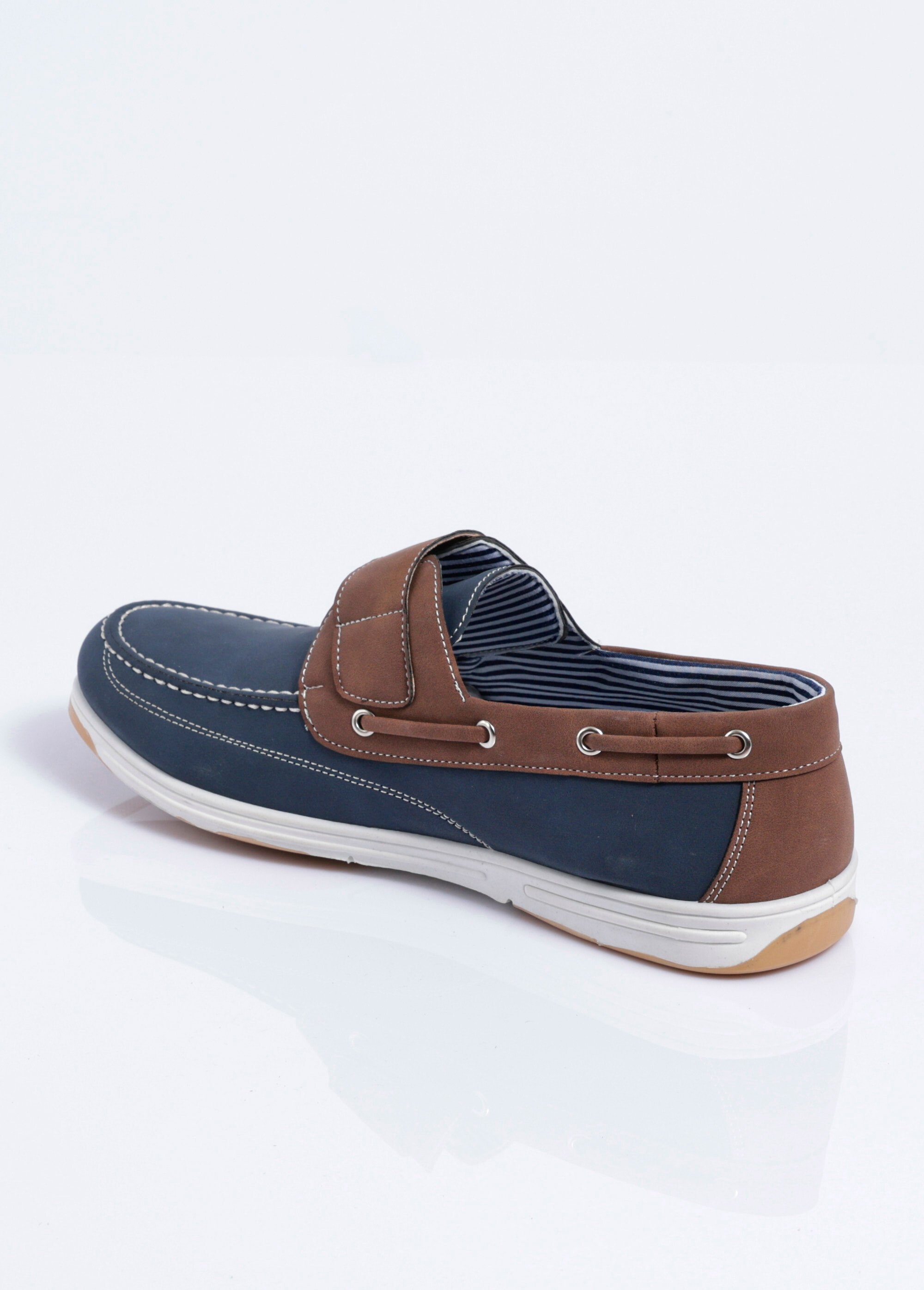 Mocassins bateau à scratch largeur confort Homme Bleu IGNACO DO1