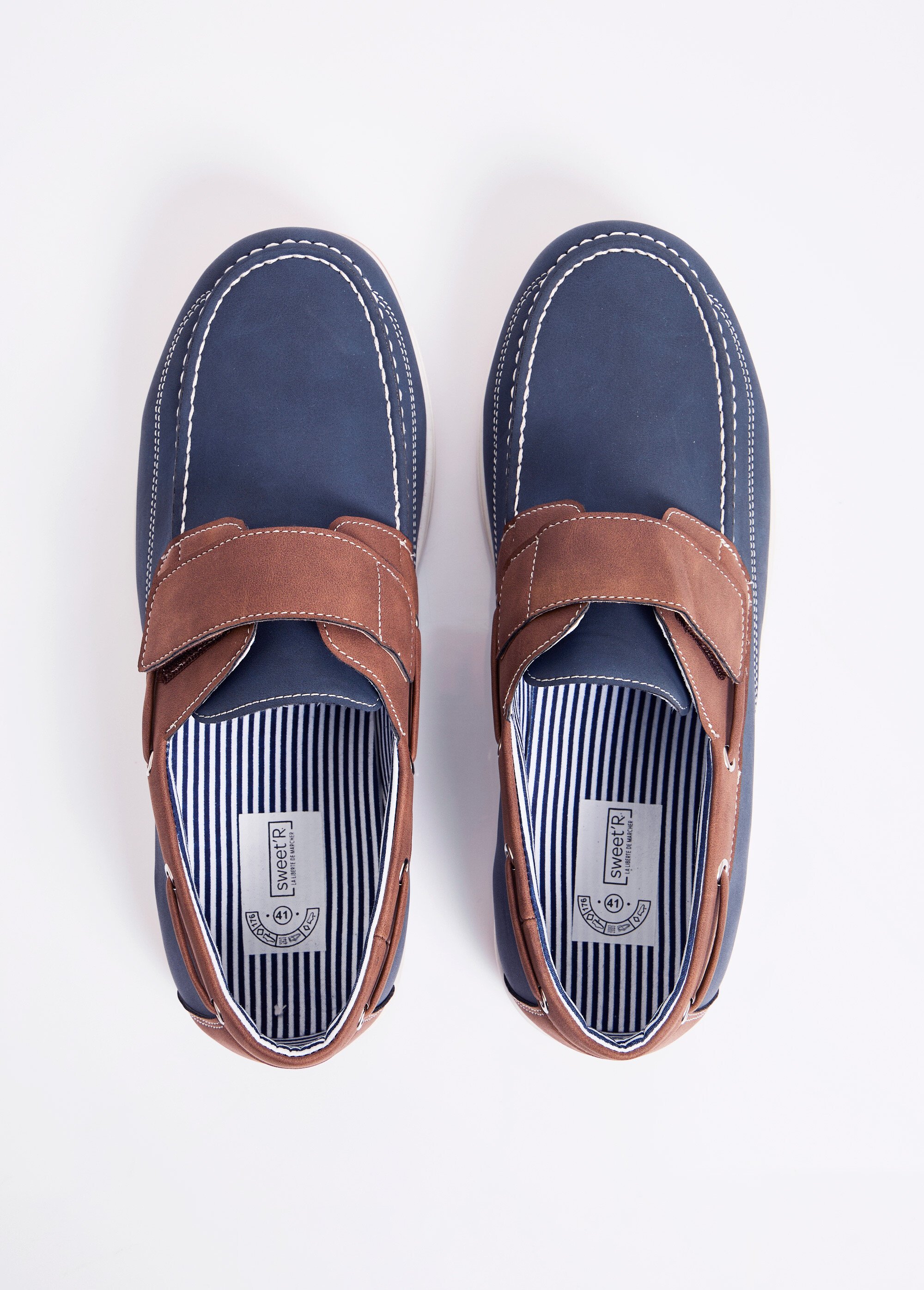 Mocassins bateau à scratch largeur confort Homme Bleu IGNACO OV1