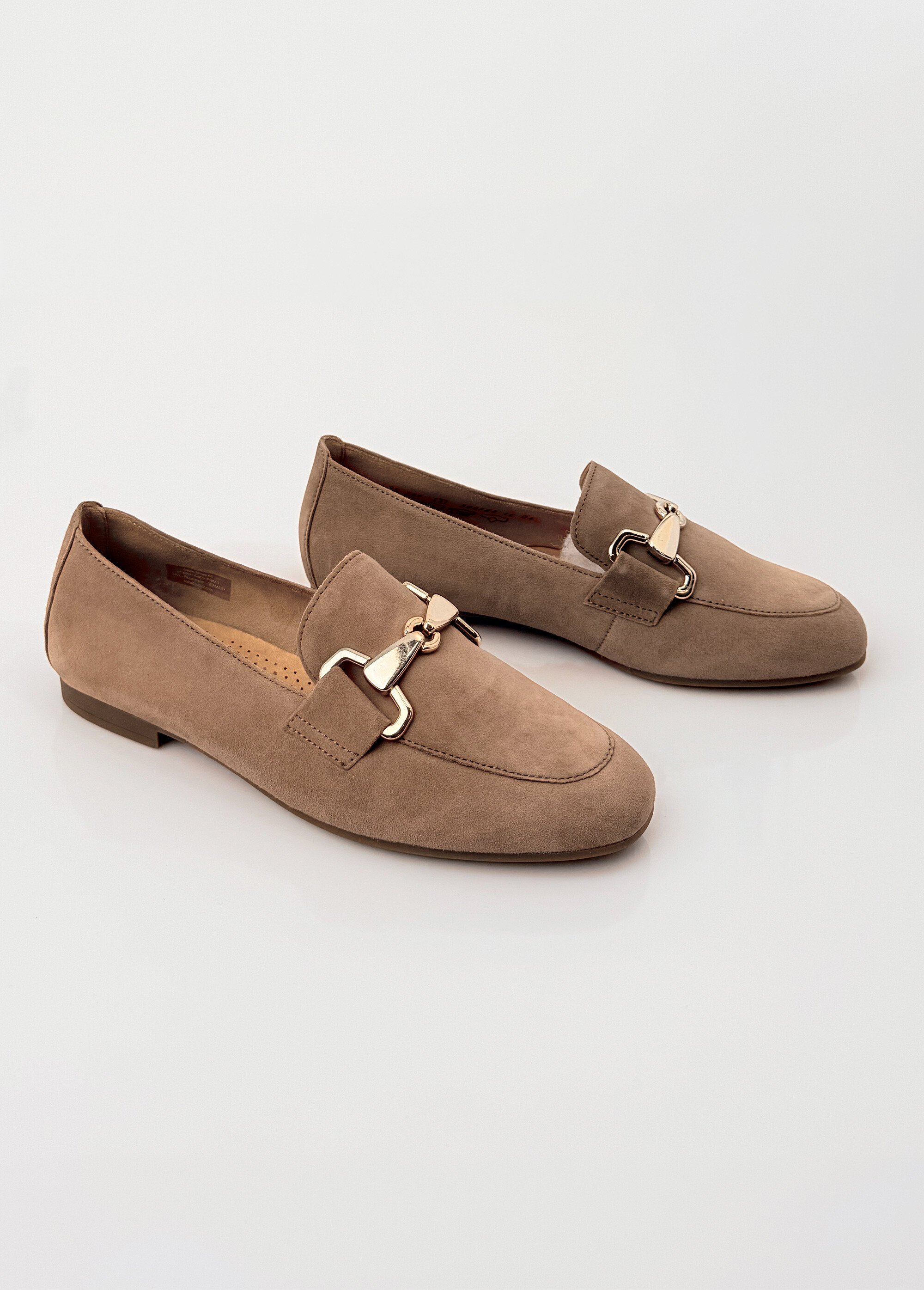 Mocassins en cuir souple, bride métal Femme Marron GAB-8521118 DE1