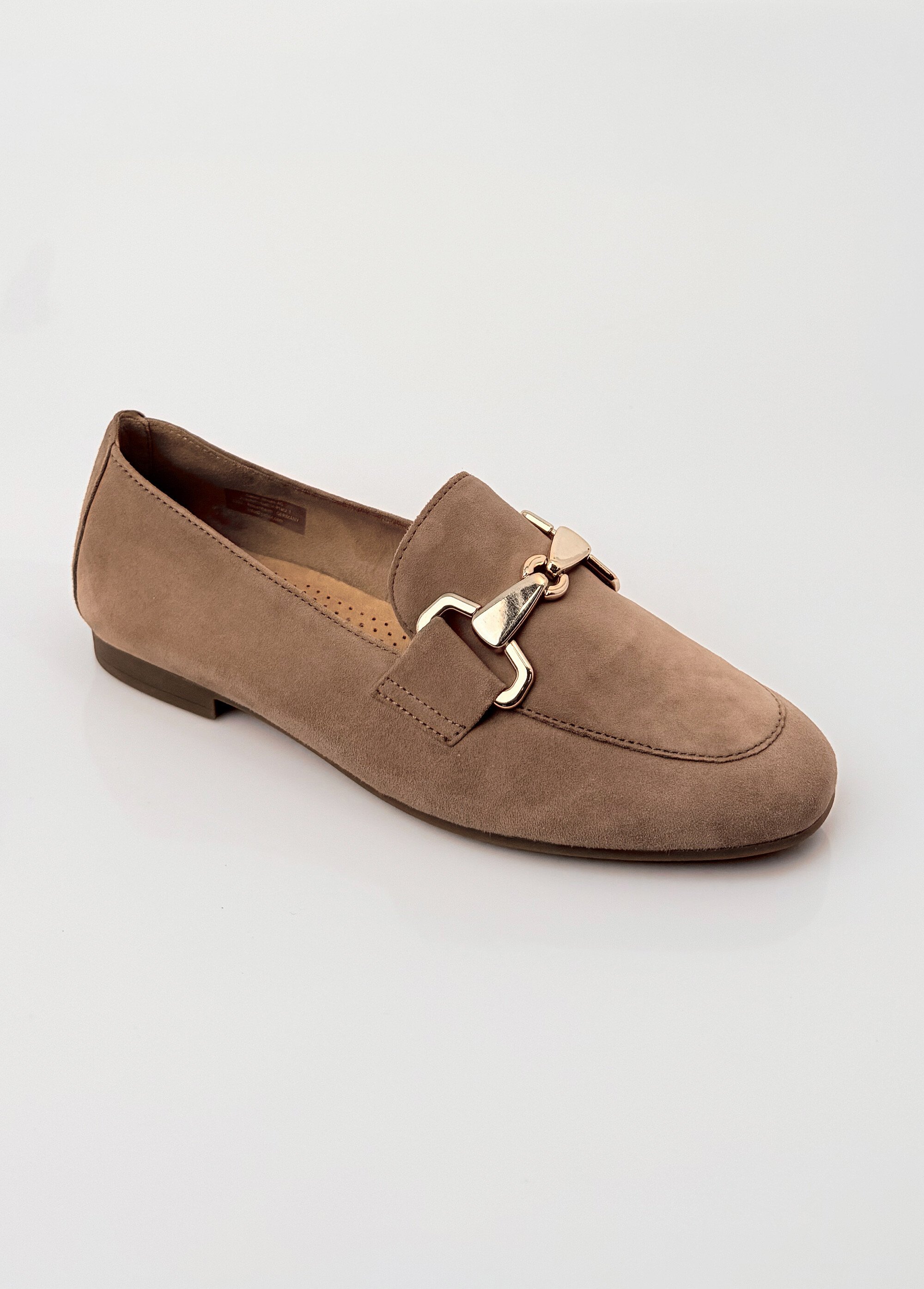 Mocassins en cuir souple, bride métal Femme Marron GAB-8521118 FA1