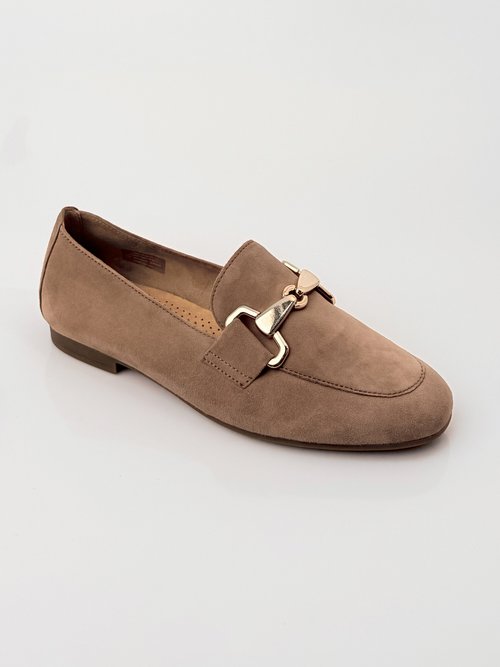 Mocassins en cuir souple, bride métal Femme Marron GAB-8521118 FA1