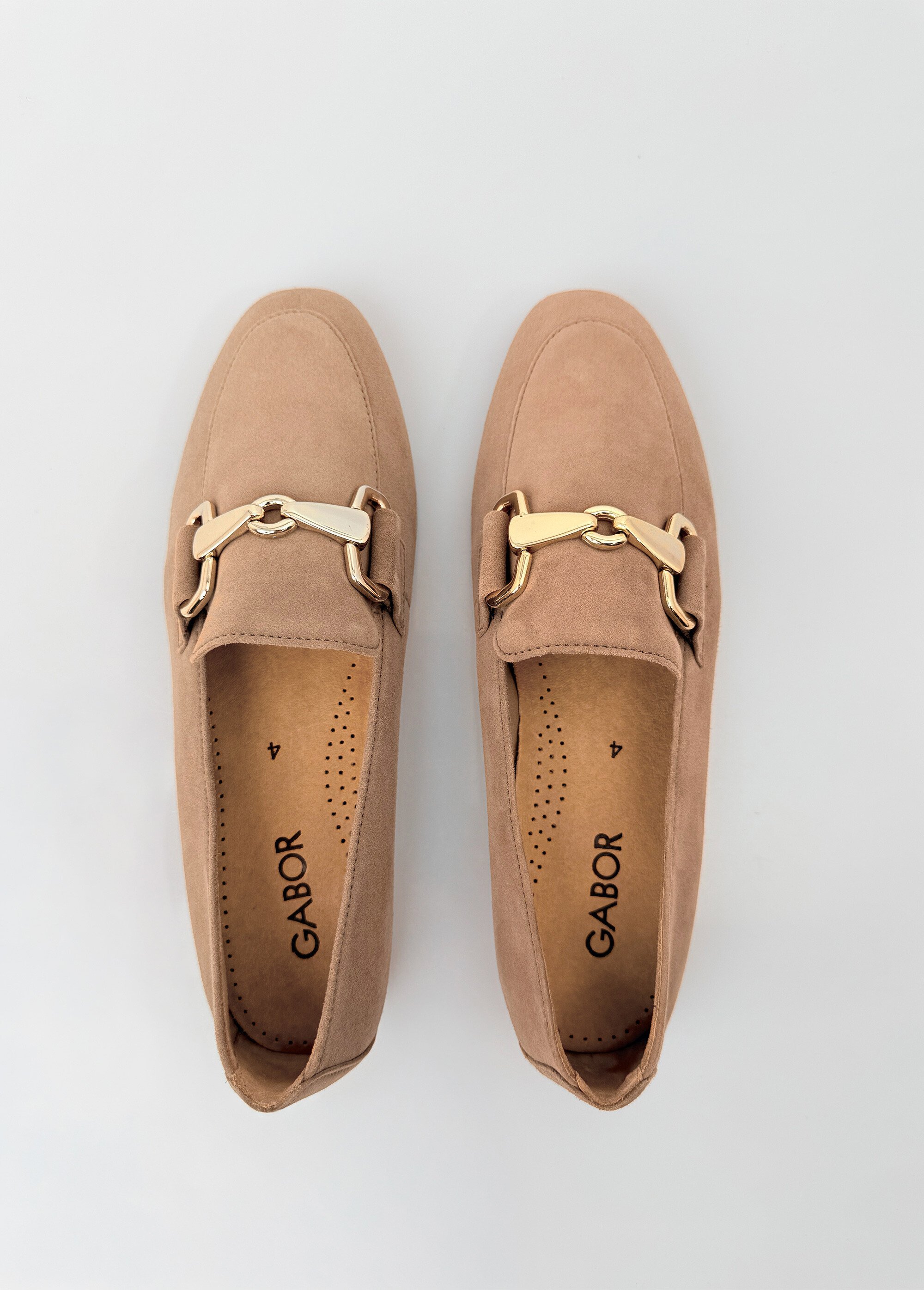 Mocassins en cuir souple, bride métal Femme Marron GAB-8521118 OV1