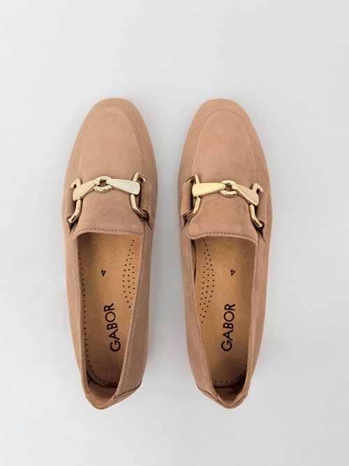 Mocassins en cuir souple, bride métal Femme Marron GAB-8521118 OV1