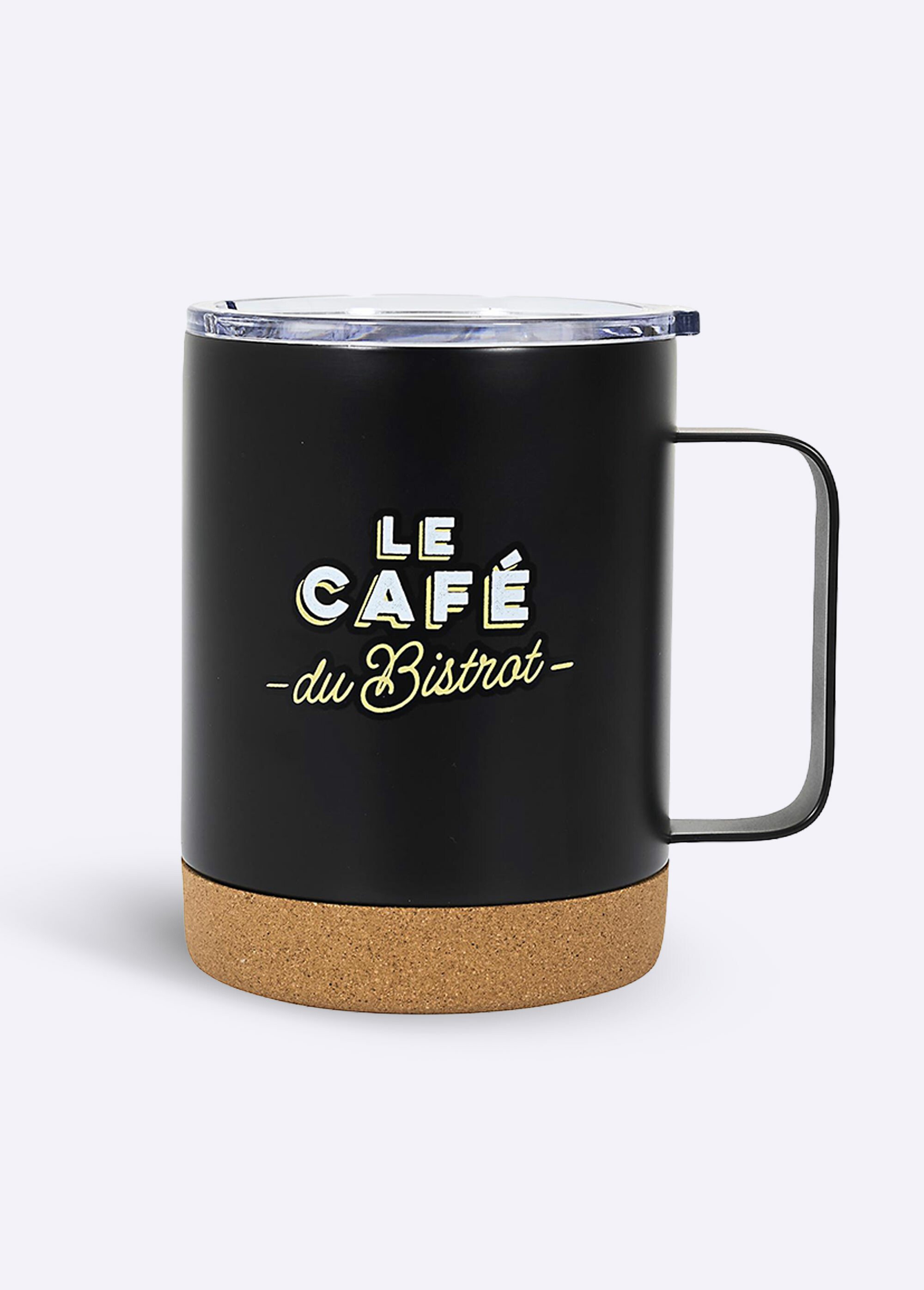 Mug de transport isolant, base liège Noir CMP-KA0617 FA1