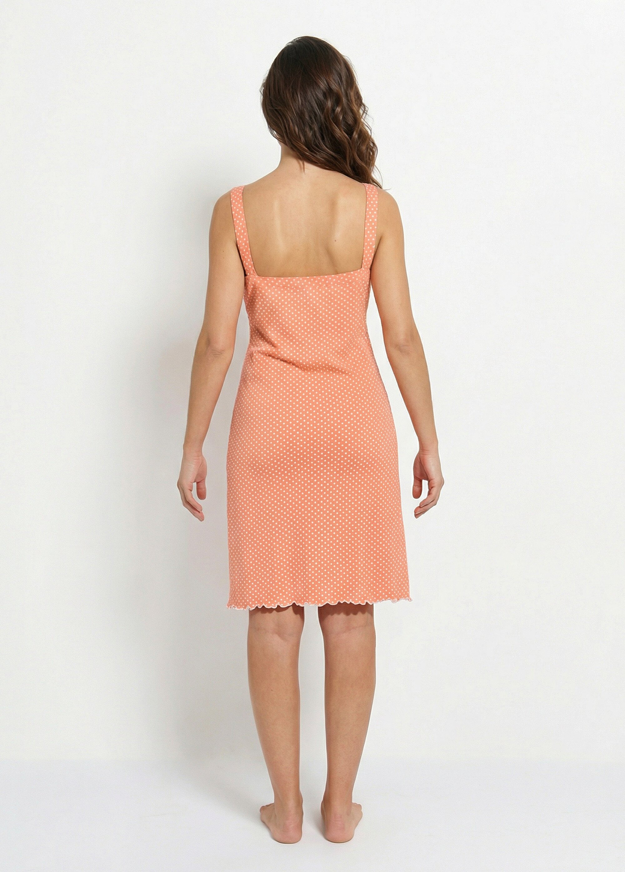 Nuisette fines bretelles coton imprimé pois Femme Rose SOLO DO1