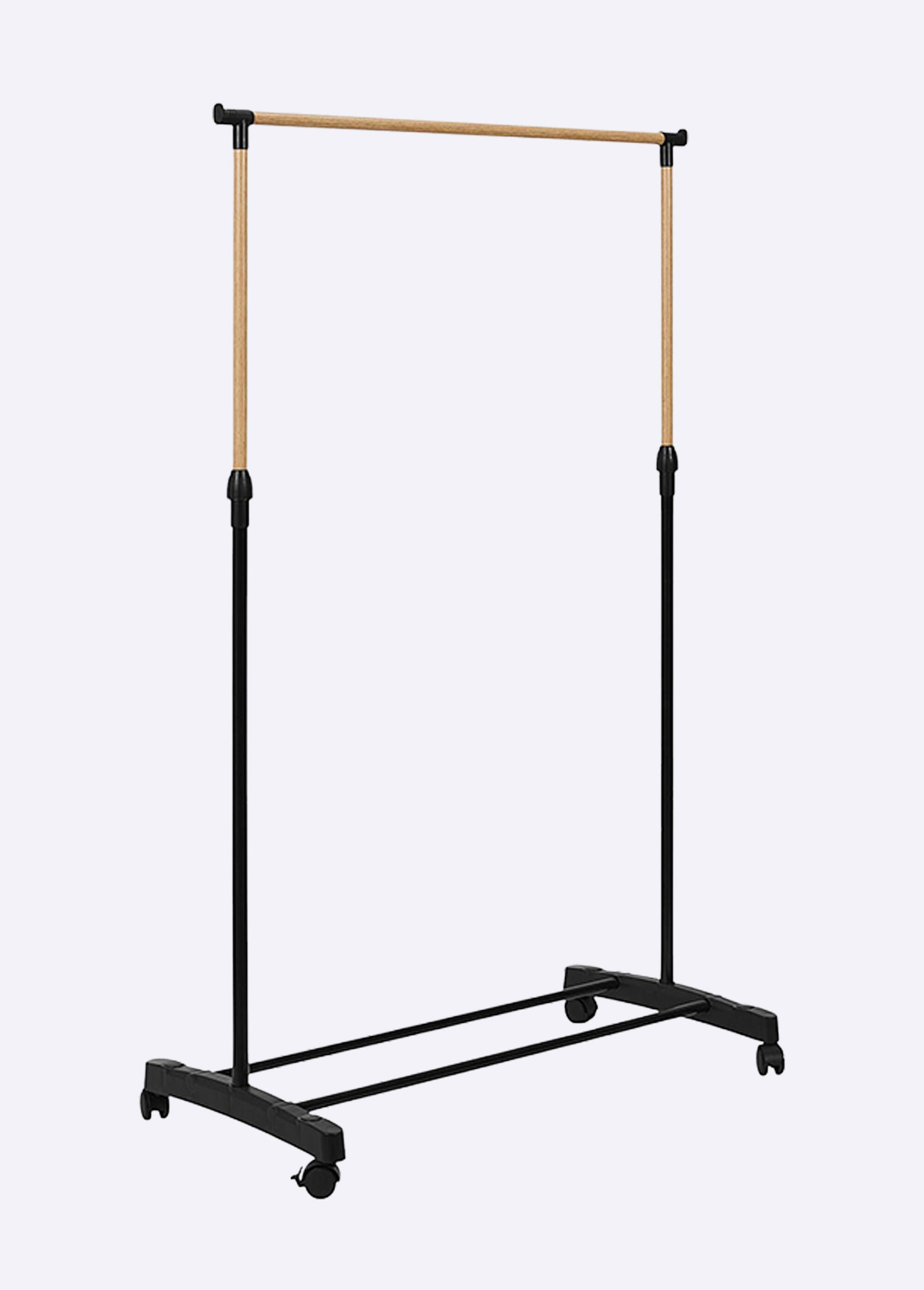 Portant métal à roulettes, effet bois NOIR CMP-RG0082 DE1