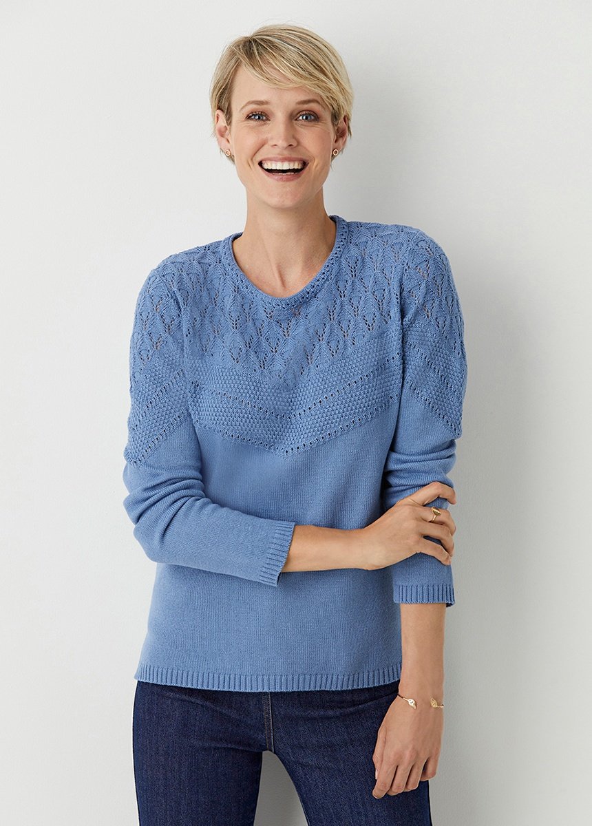 Pull maille fantaisie ajourée