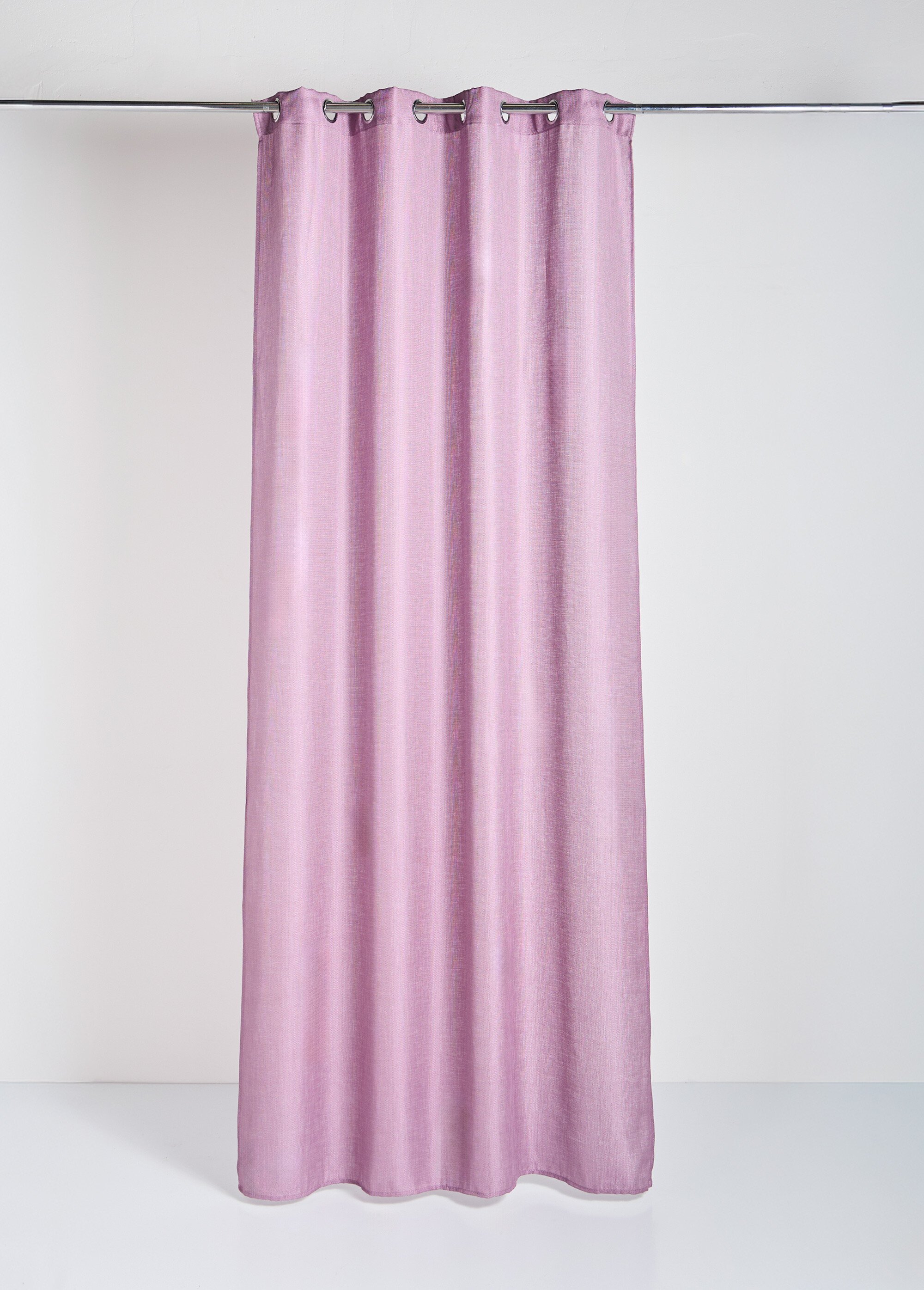 Rideau 1 panneau texturé, avec œillets Violet COTZZ120068-5 FA1