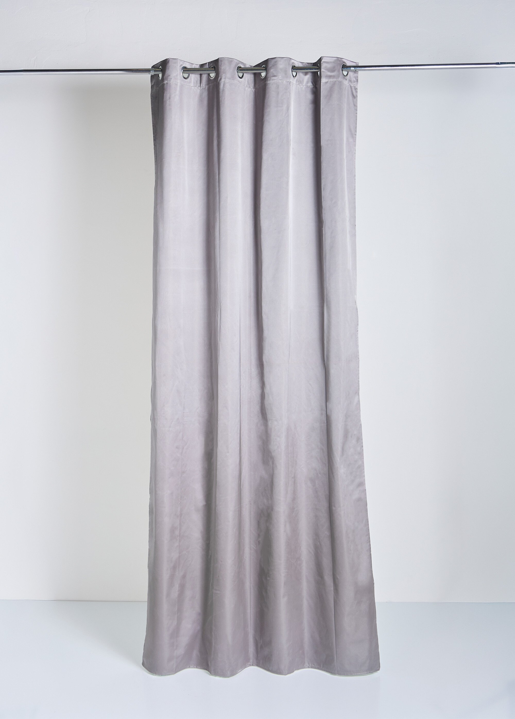 Rideau occultant uni 1 panneau à œillets Argenté COTZA128233-1 FA1