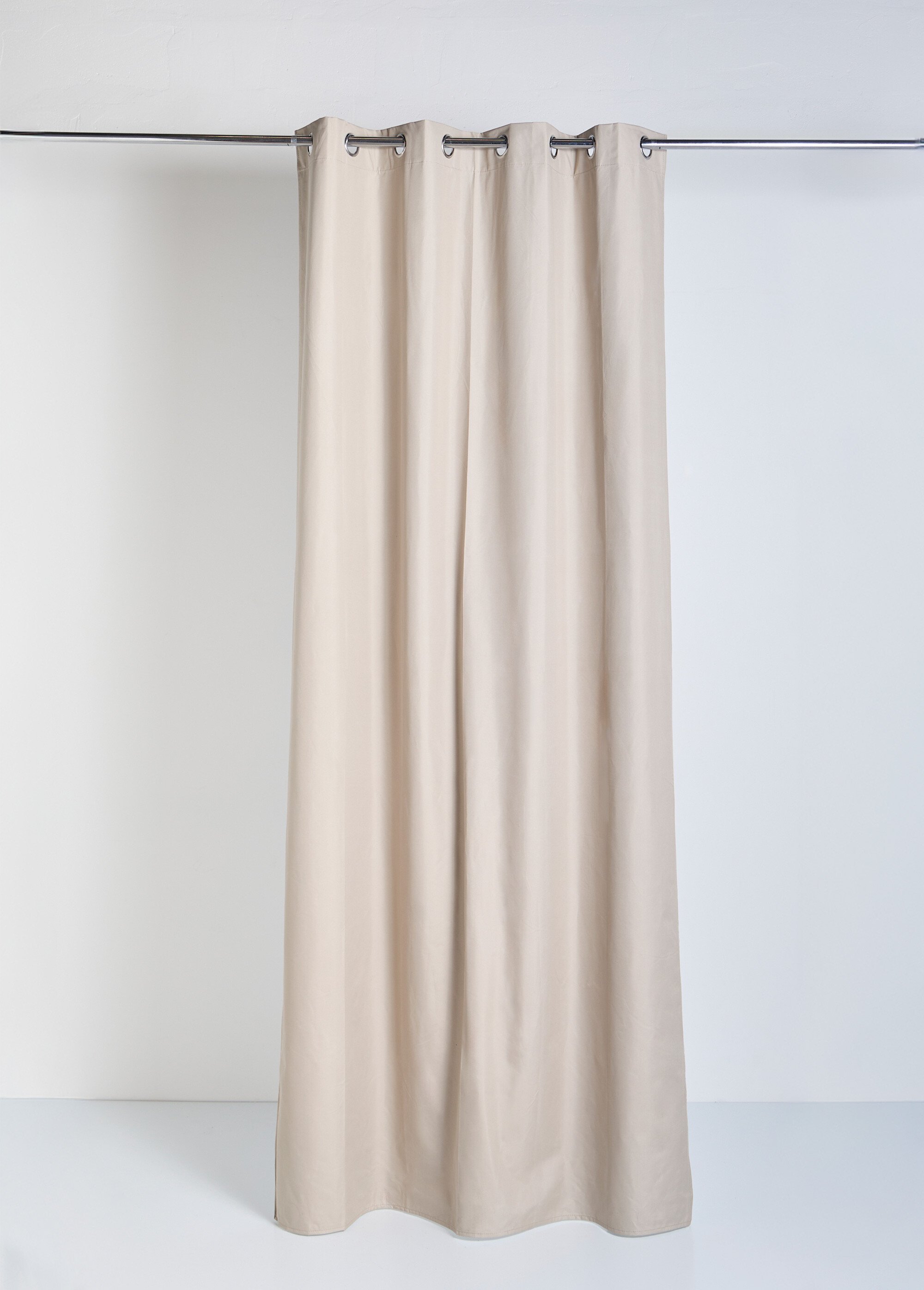 Rideau occultant uni 1 panneau à œillets Marron COTZA128233-1 FA1