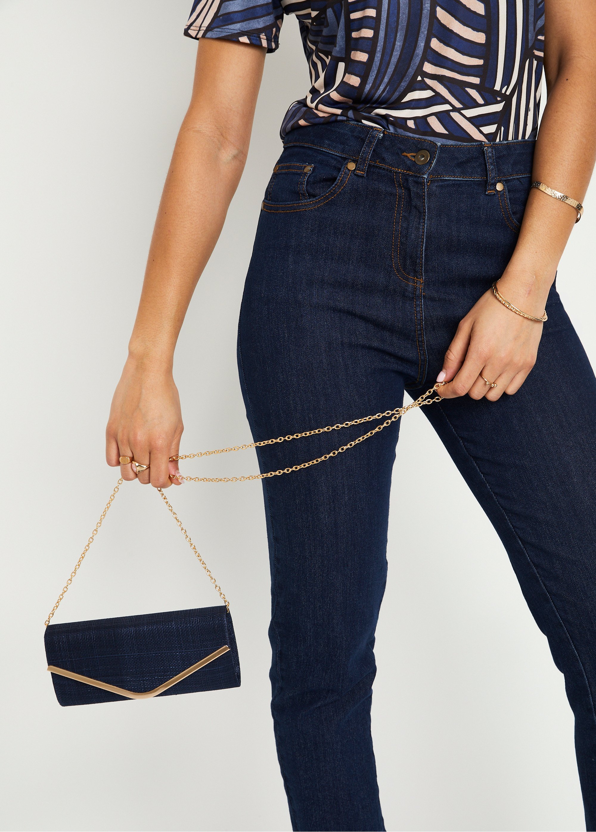 Sac pochette en sisal Femme Bleu ULEMAS FA2