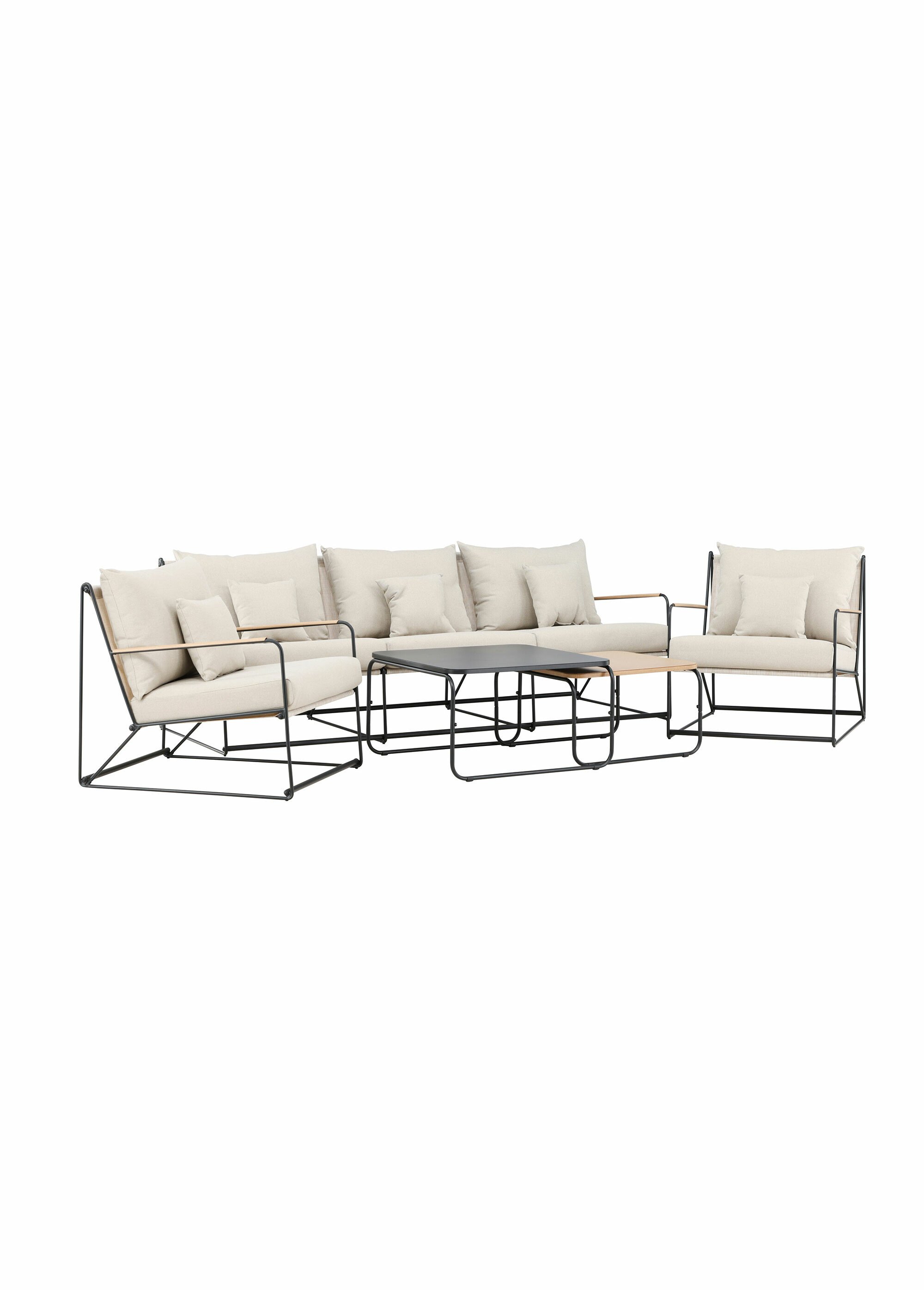 Set outdoor 5 places + 2 tables, V1 BEIGE VEN-9800-000 FA1