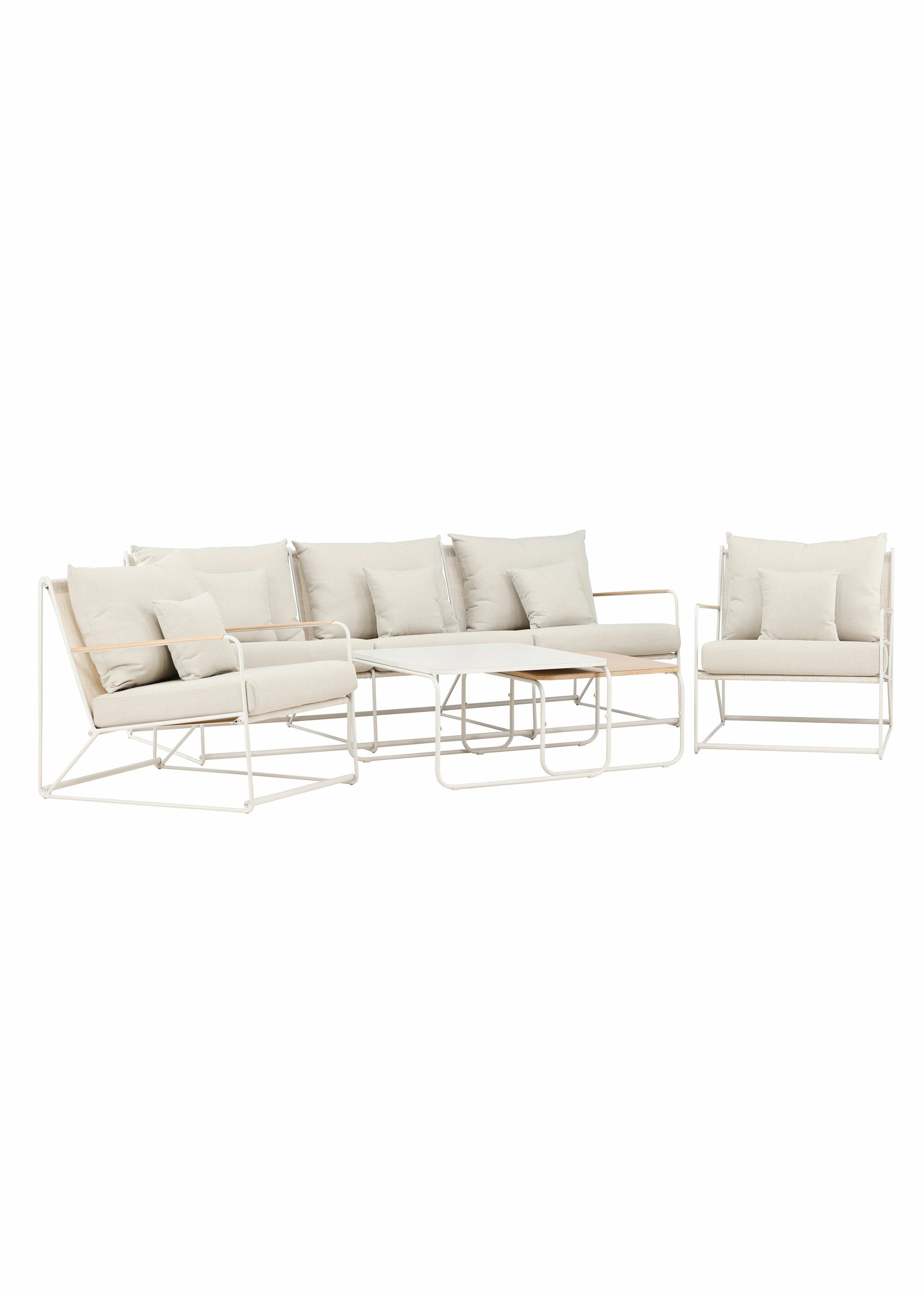 Set outdoor 5 places + 2 tables, V1 BEIGE VEN-9800-000 FA1